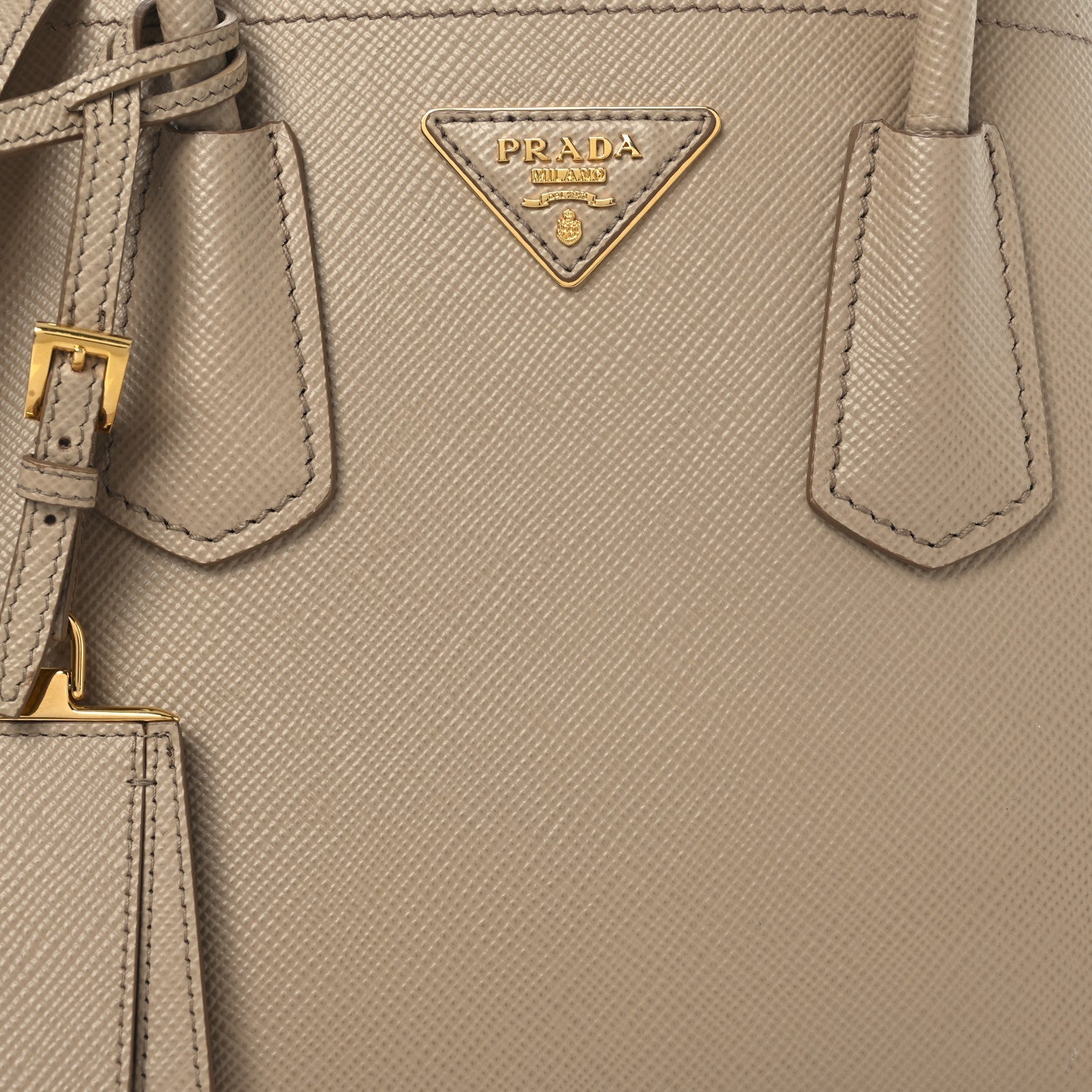 Saffiano Cuir Mini Double Bag Sabbia