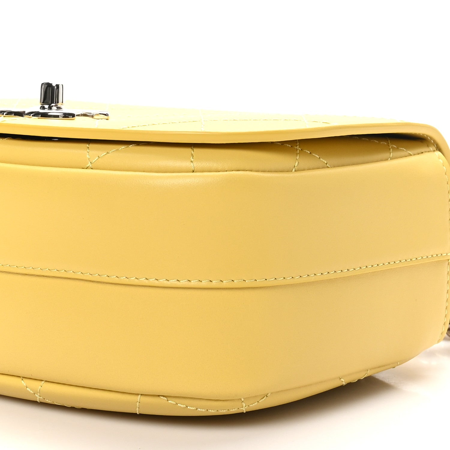 Calfskin Stitched Small Ring My Bag Flap Crossbody Yellow