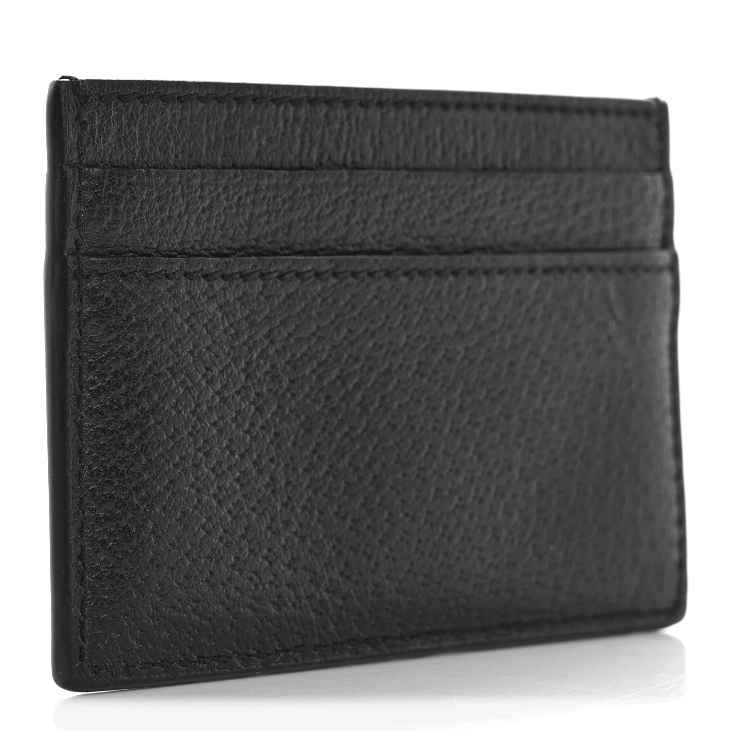 Calfskin Boar Effect GG Marmont Card Holder Black