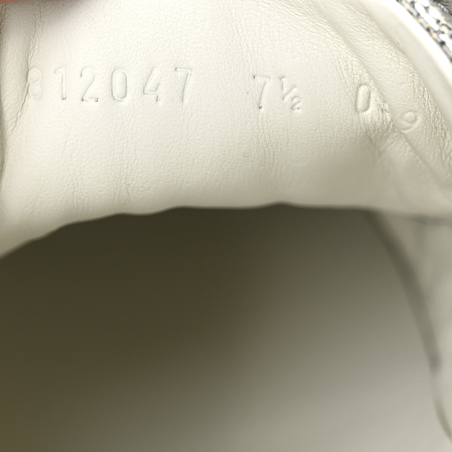 GG Supreme Monogram Metal Web Mens Ace Sneakers 7.5 Beige Blue Silver