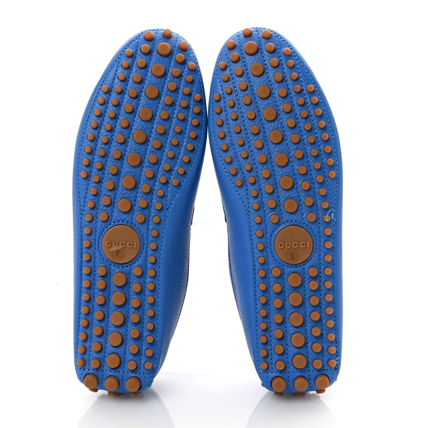 Calfskin Web Mens Horsebit Driver Loafers 8 Blue