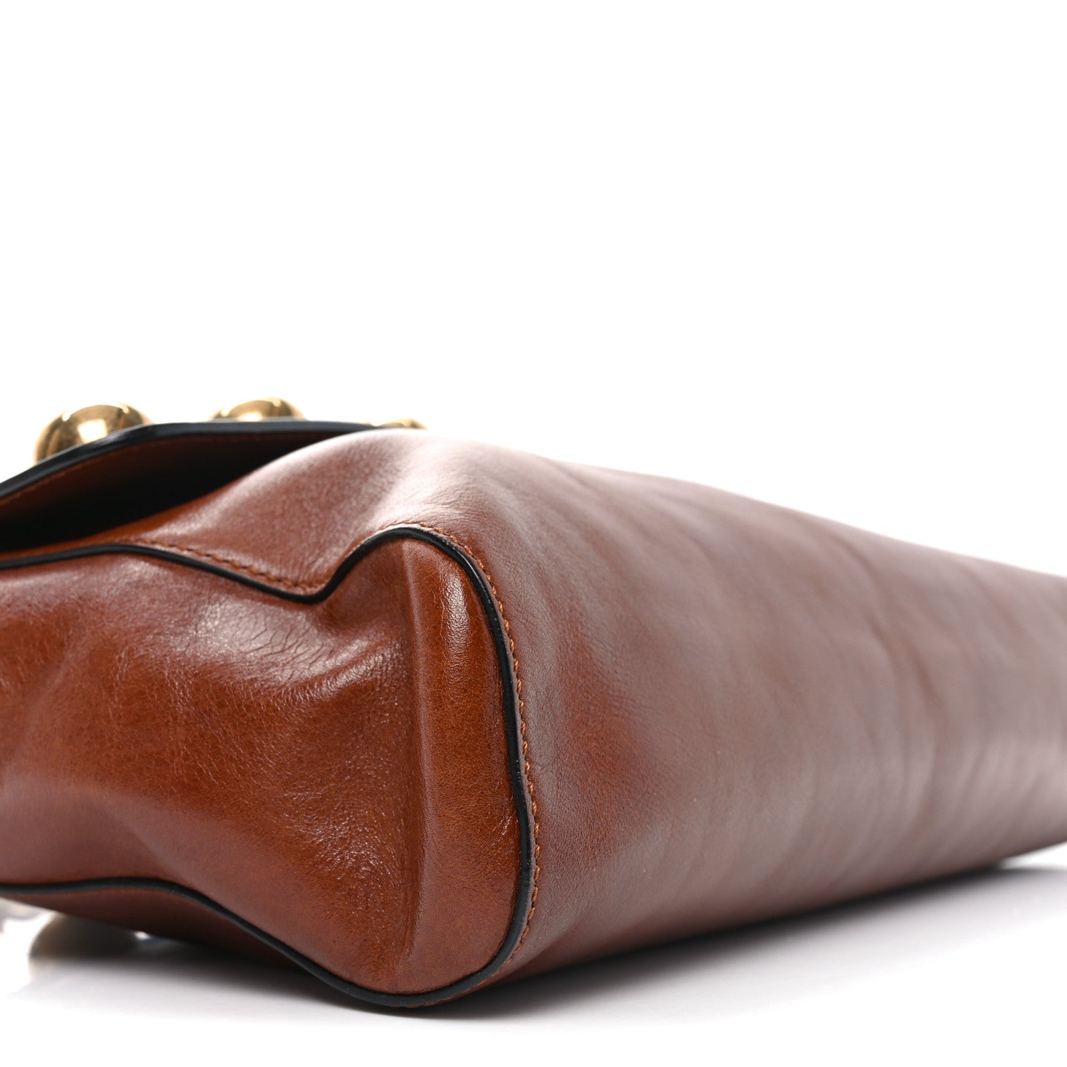 Goatskin Grommet Gotham Shoulder Bag Chestnut