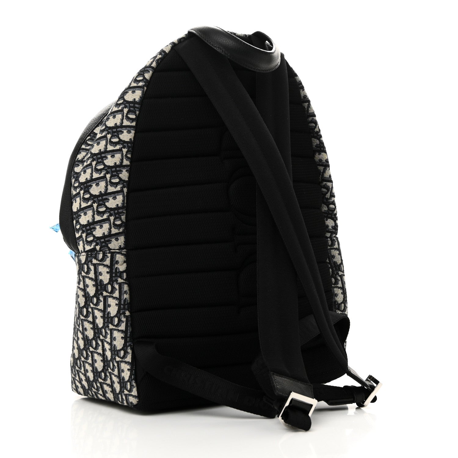 Oblique Calfskin Rider Backpack Beige Black