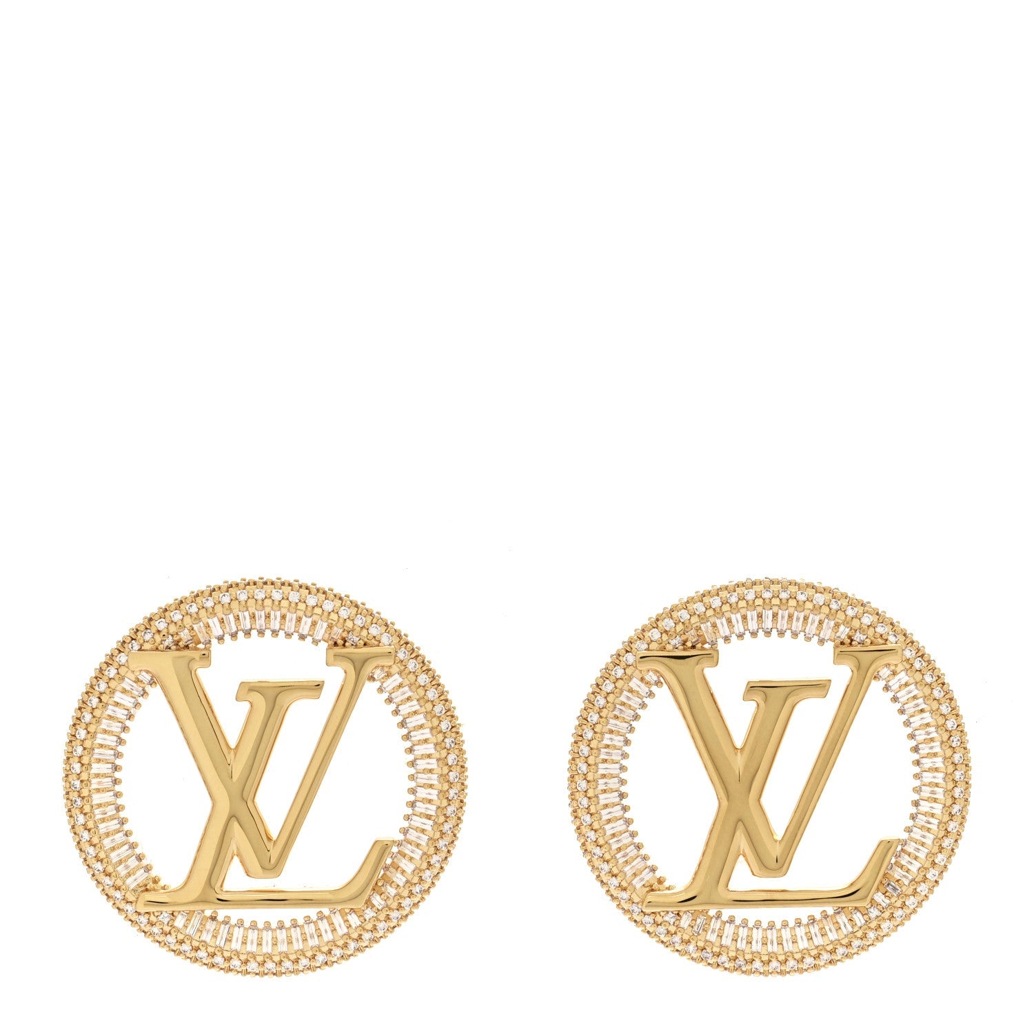 Metal Crystal Sparkling Louise Earrings Gold