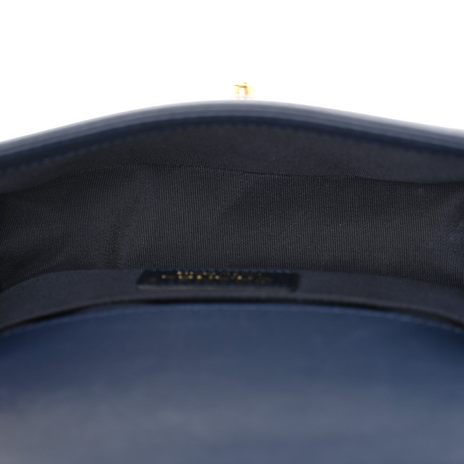 Calfskin Chevron Quilted Braided Small Boy Flap White Navy