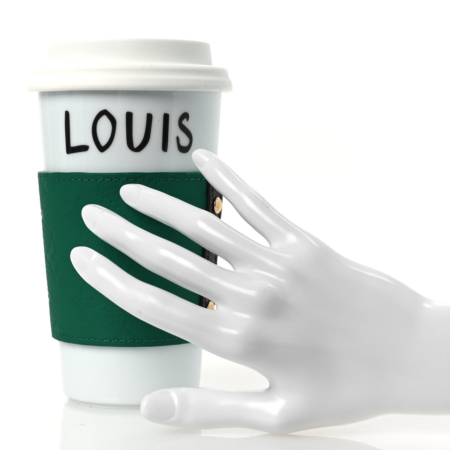 Porcelain Taurillon Louis Cup Green