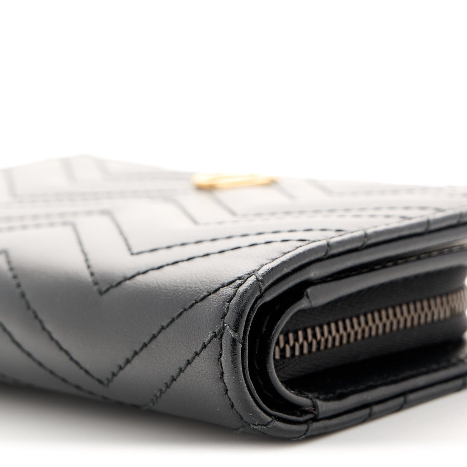 Calfskin Matelasse GG Marmont Wallet Black