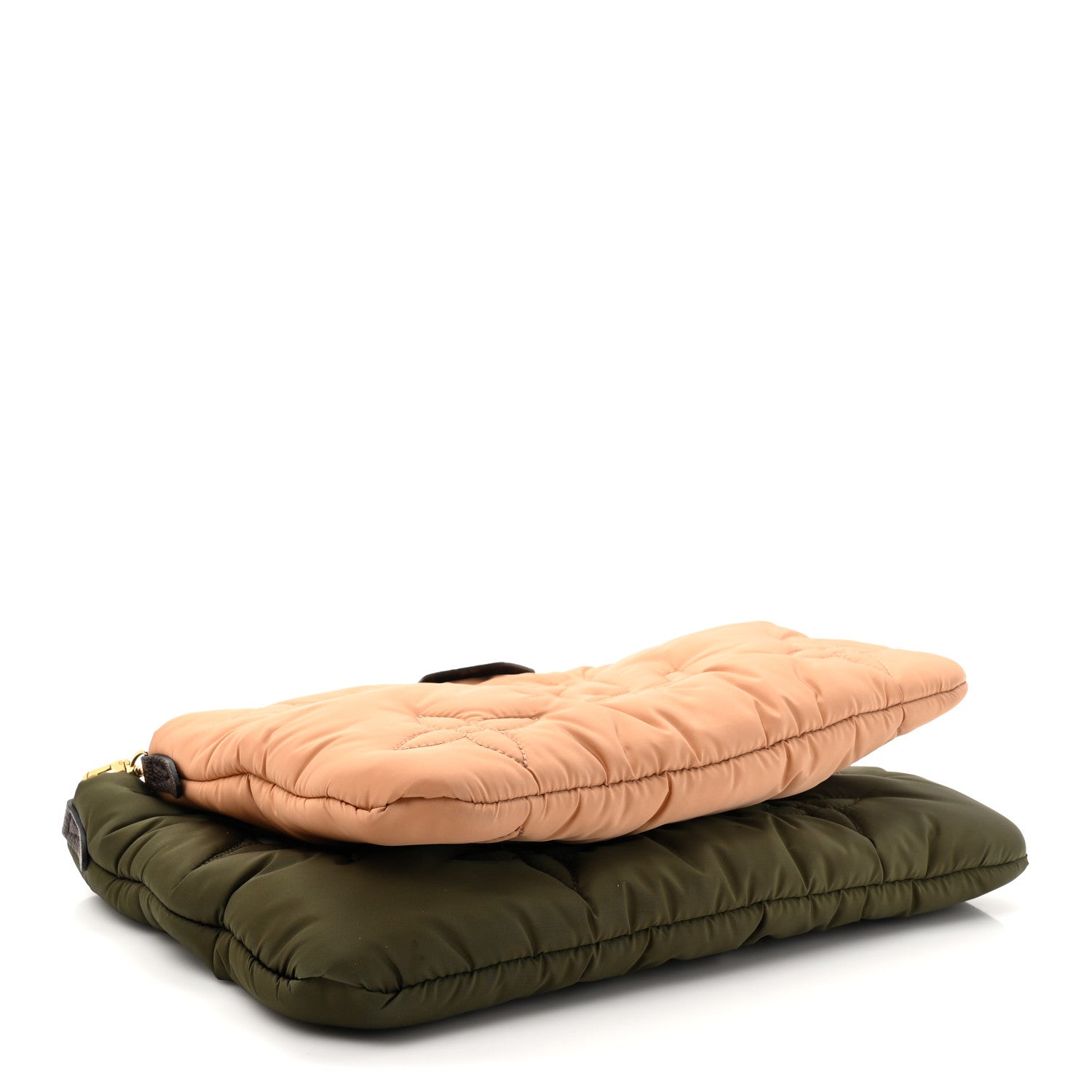 Econyl Monogram Pillow Maxi Multi Pochette Accessories Kaki Beige