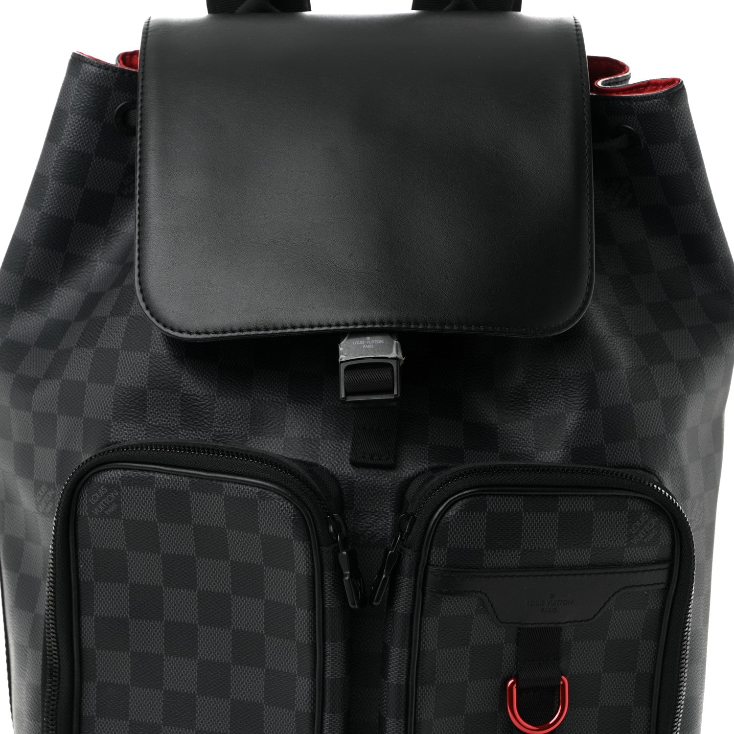 Damier Graphite Utility Backpack Red