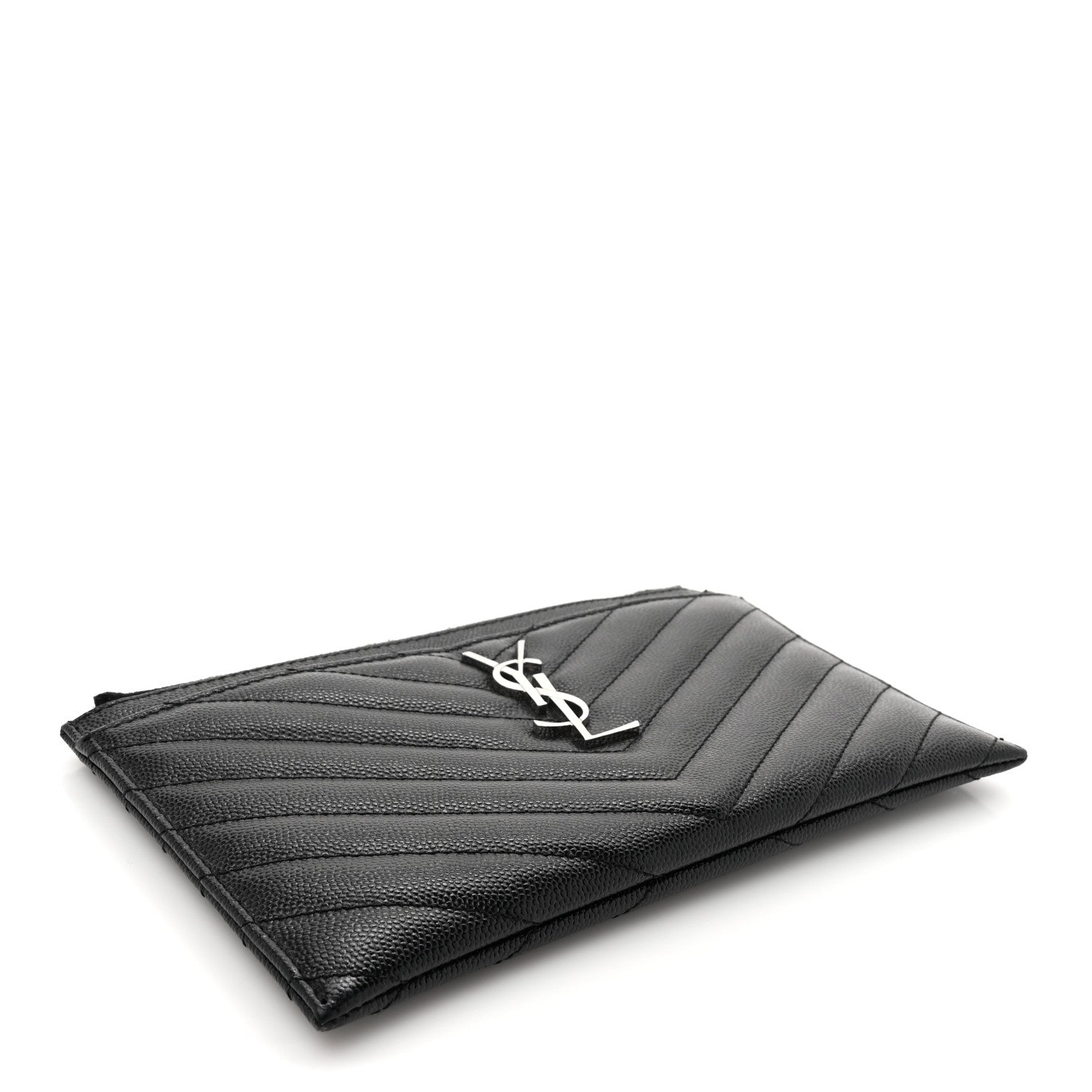 Grain De Poudre Chevron Monogram Bill Pouch Black