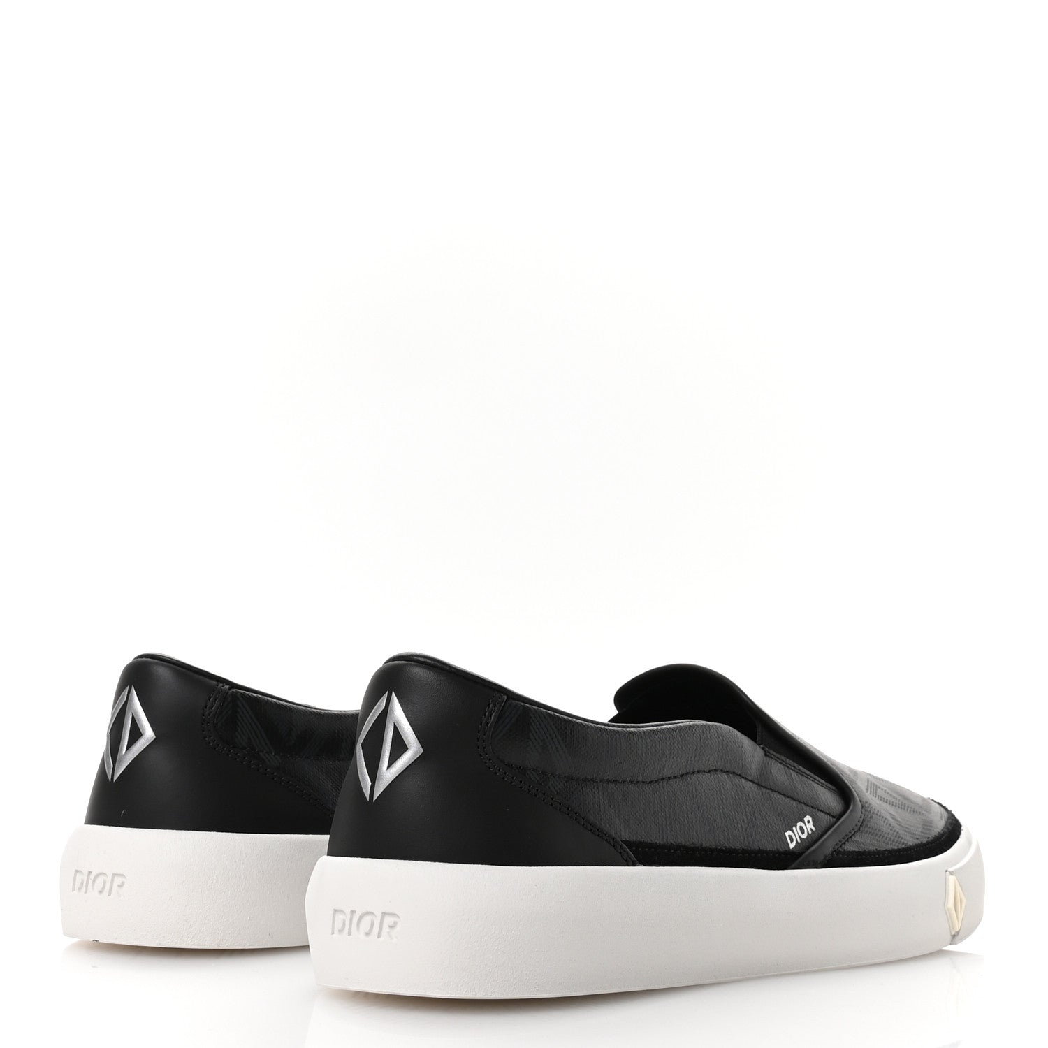 Canvas CD Diamond Mens Slip On Sneakers 45 Black