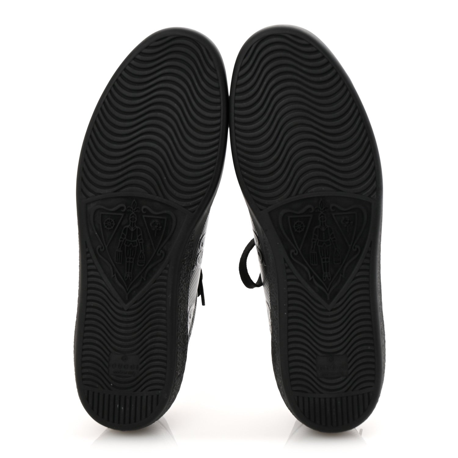 Calfskin GG Tennis Embossed Mens Ace Sneakers 11 Black