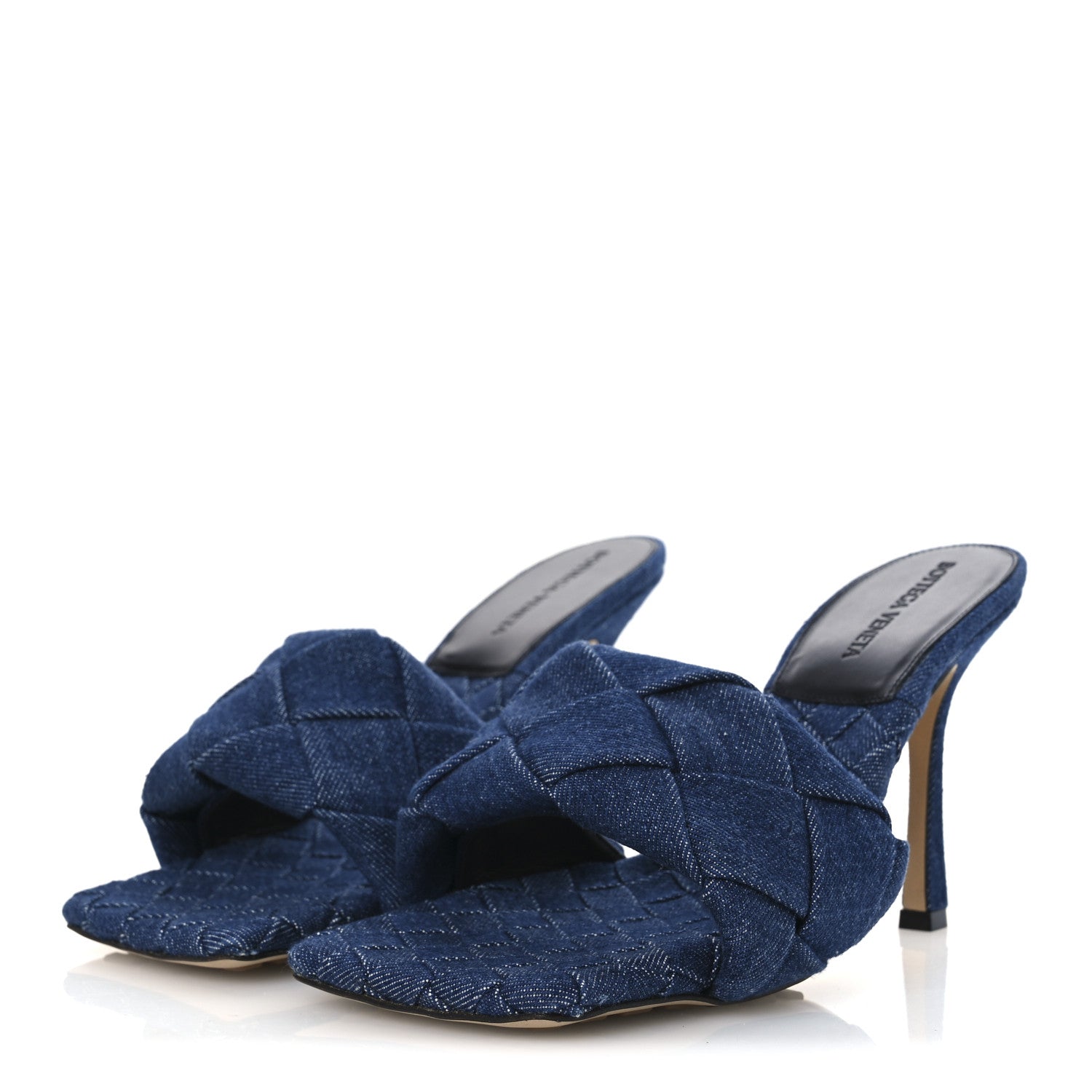 Denim Intrecciato Lido Mule 90 Sandals 39.5 Indigo