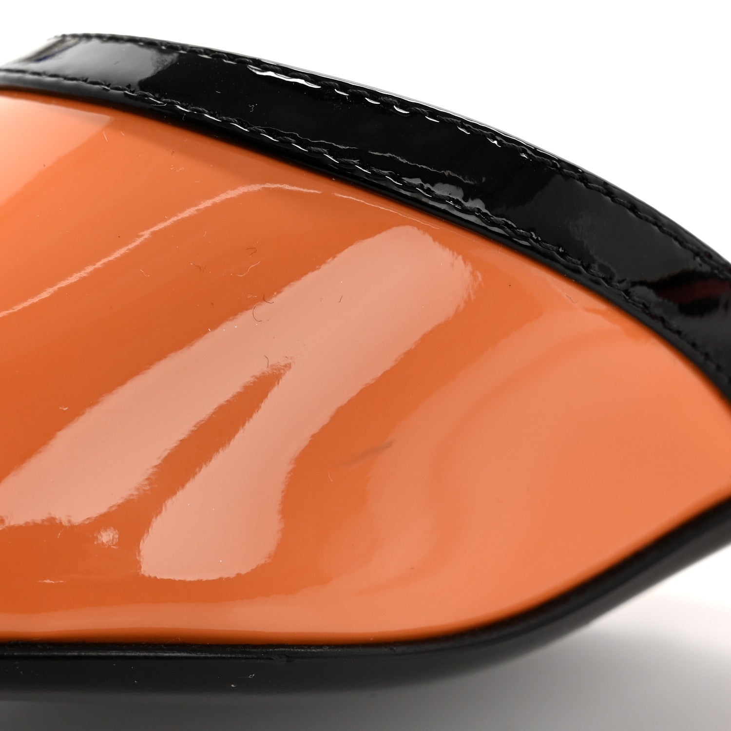 Patent Calfskin Mules 37.5 Orange Black