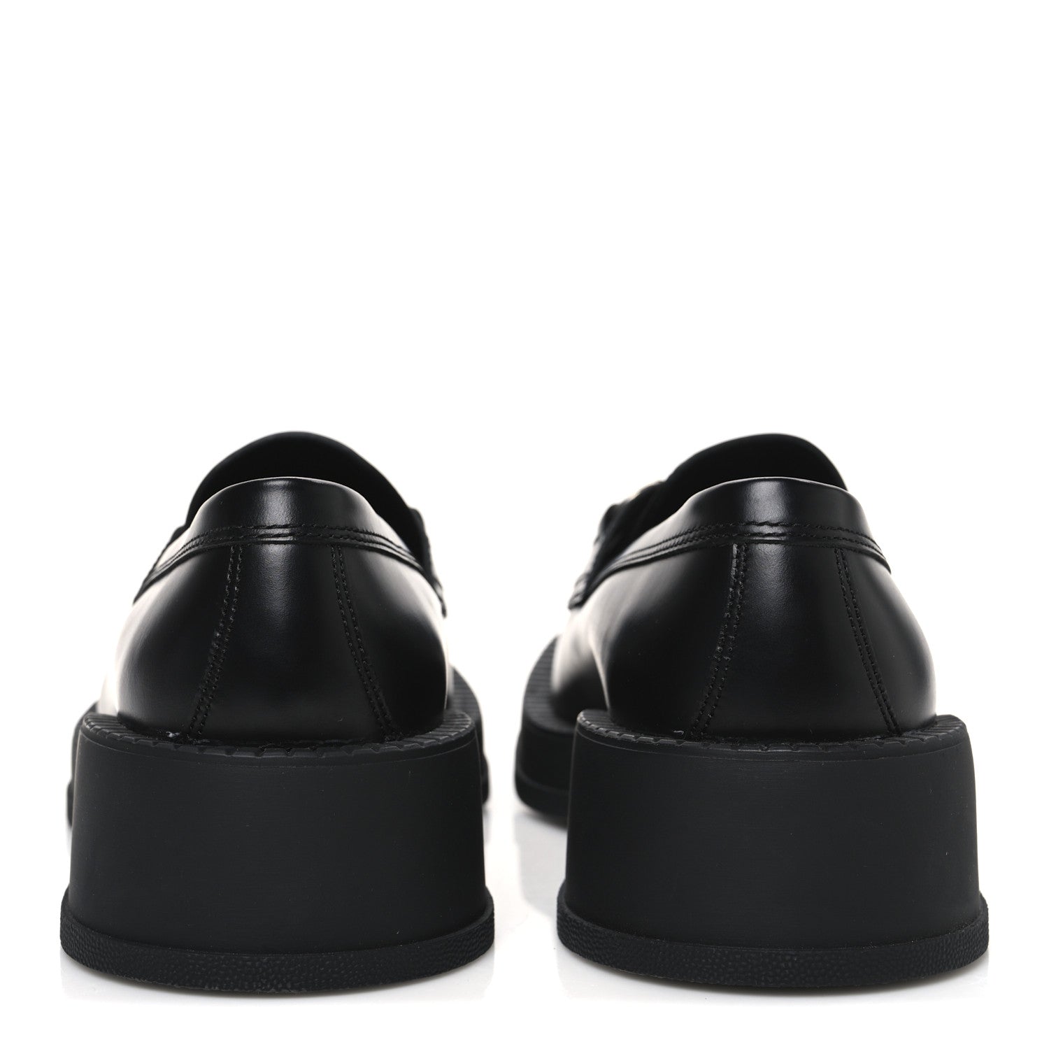 Calfskin Horsebit Mens Chunky Loafers 10.5 Black