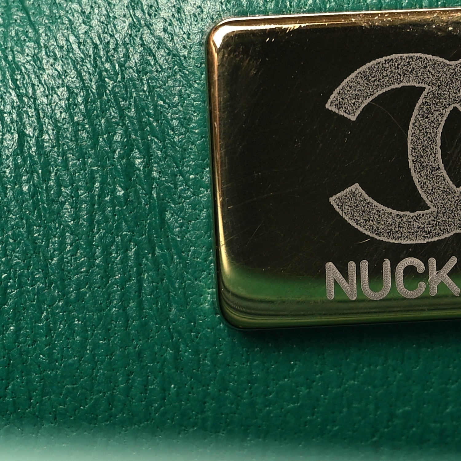 Lambskin Quilted Mini Top Handle Rectangular Flap Green