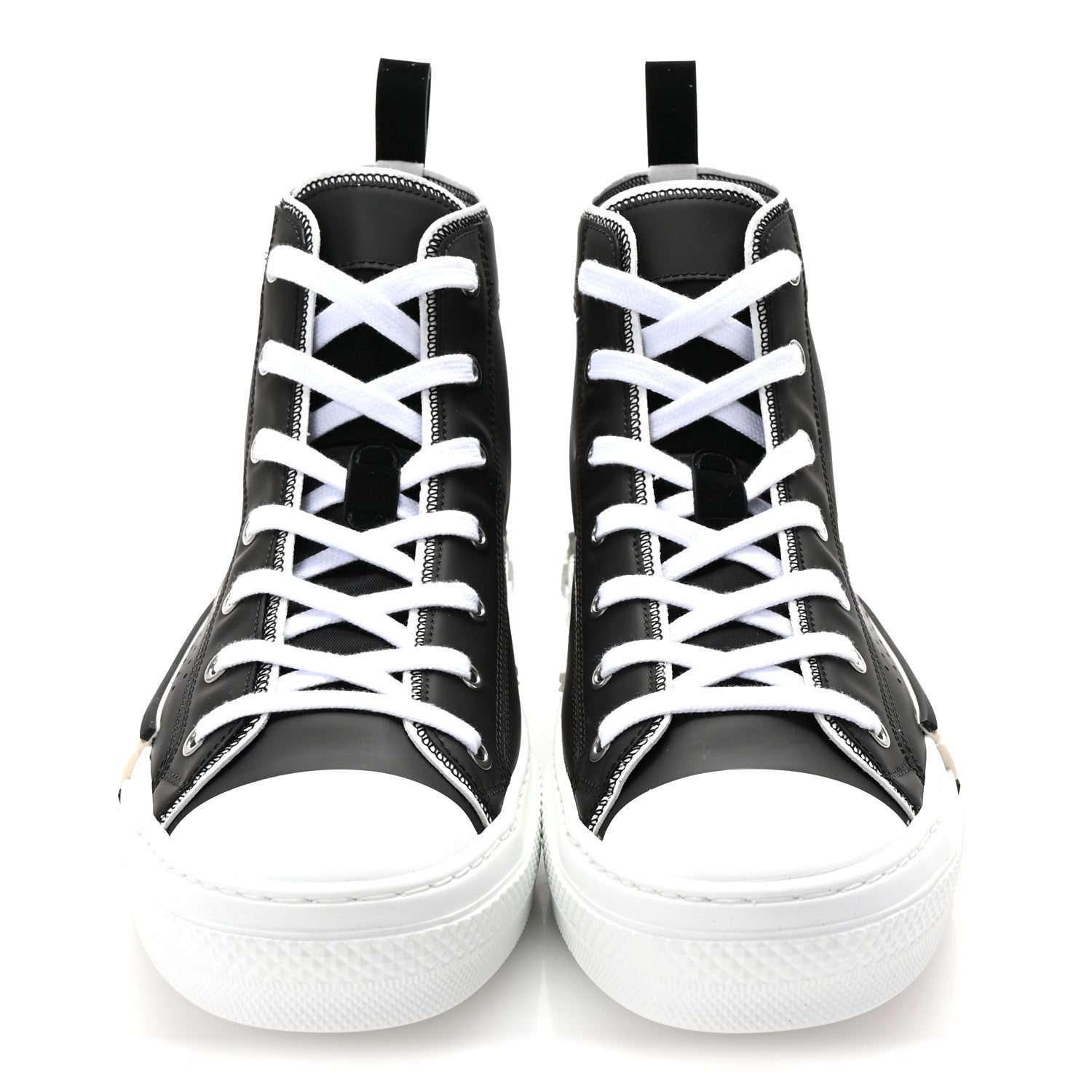 Nylon Calfskin Mens B23 High Top Sneakers 42 Black