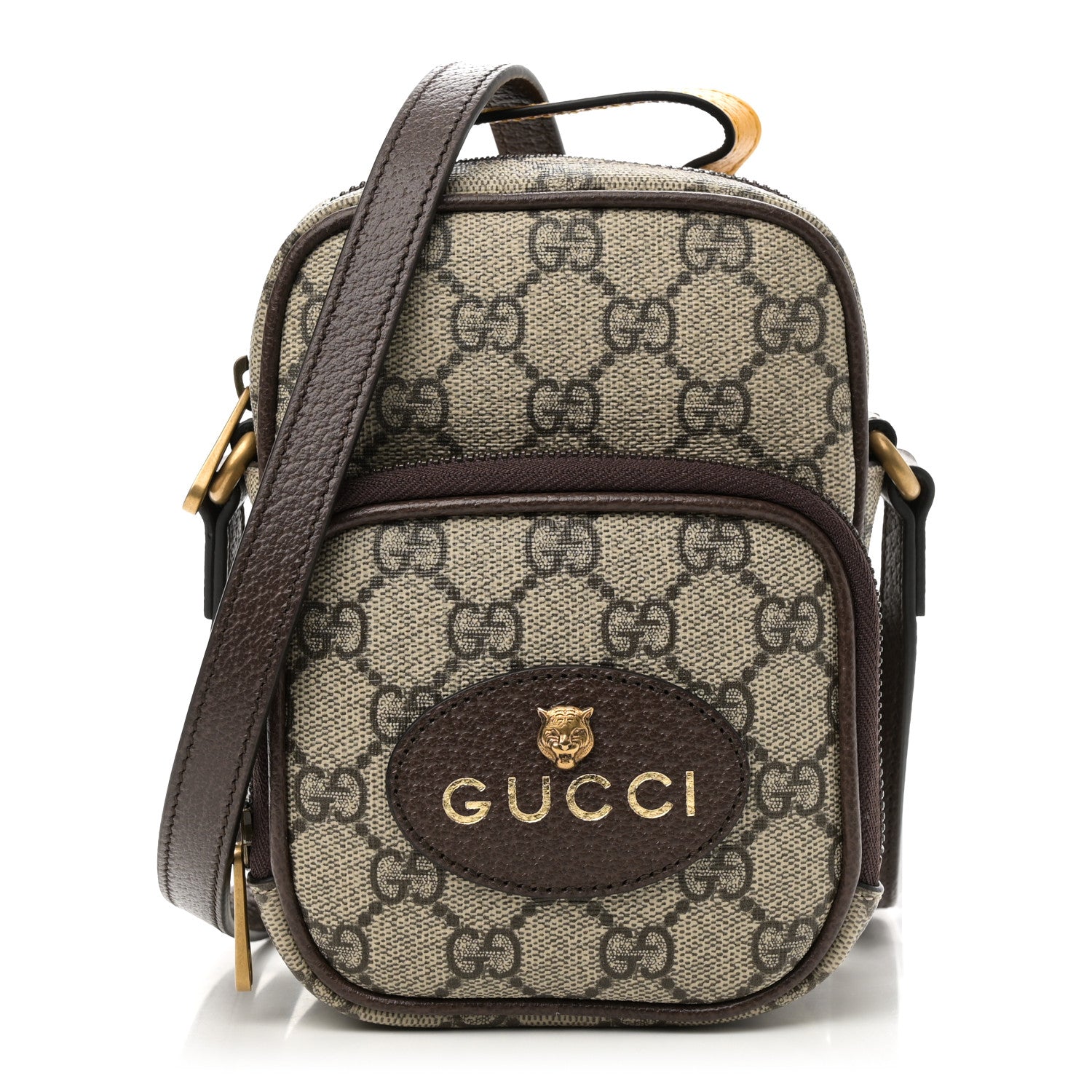 GG Supreme Monogram Mini Neo Vintage Double Zip Messenger Bag Beige New Acero Crop