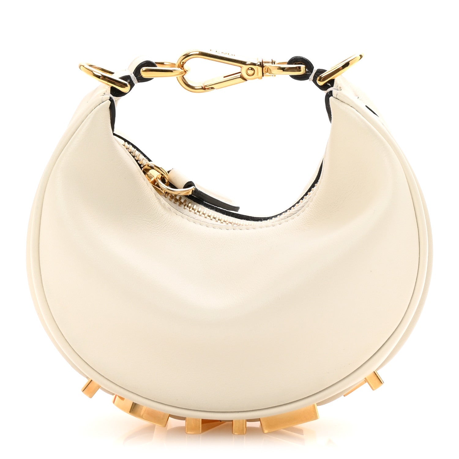 Vitello Grace Matte Nano Fendigraphy Hobo Charm White Ice