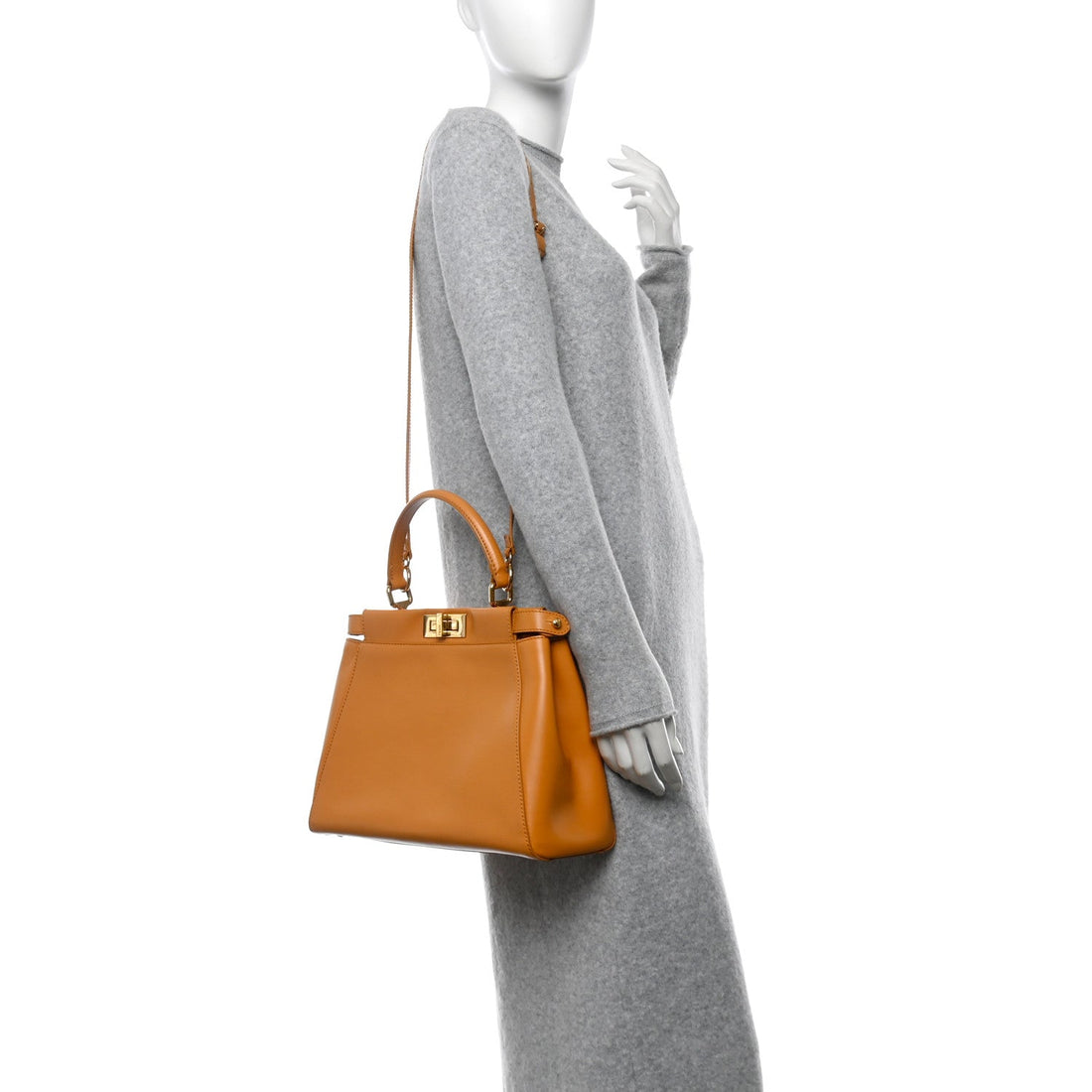 Vitello Morgan Beaded Medium Peekaboo Iconic Satchel Oro Soft