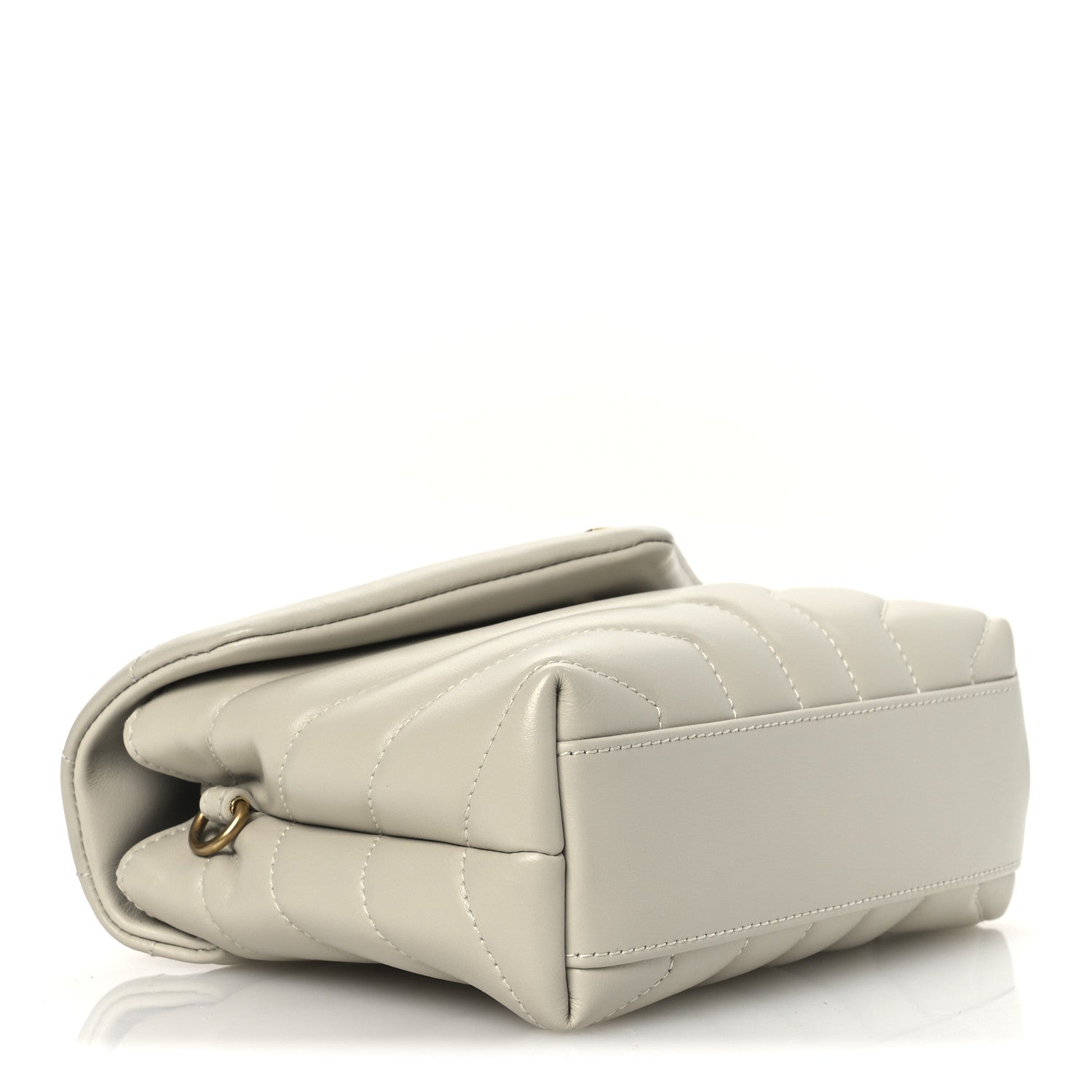 Calfskin Y Quilted Monogram Toy Loulou Crossbody Bag Blanc Vintage