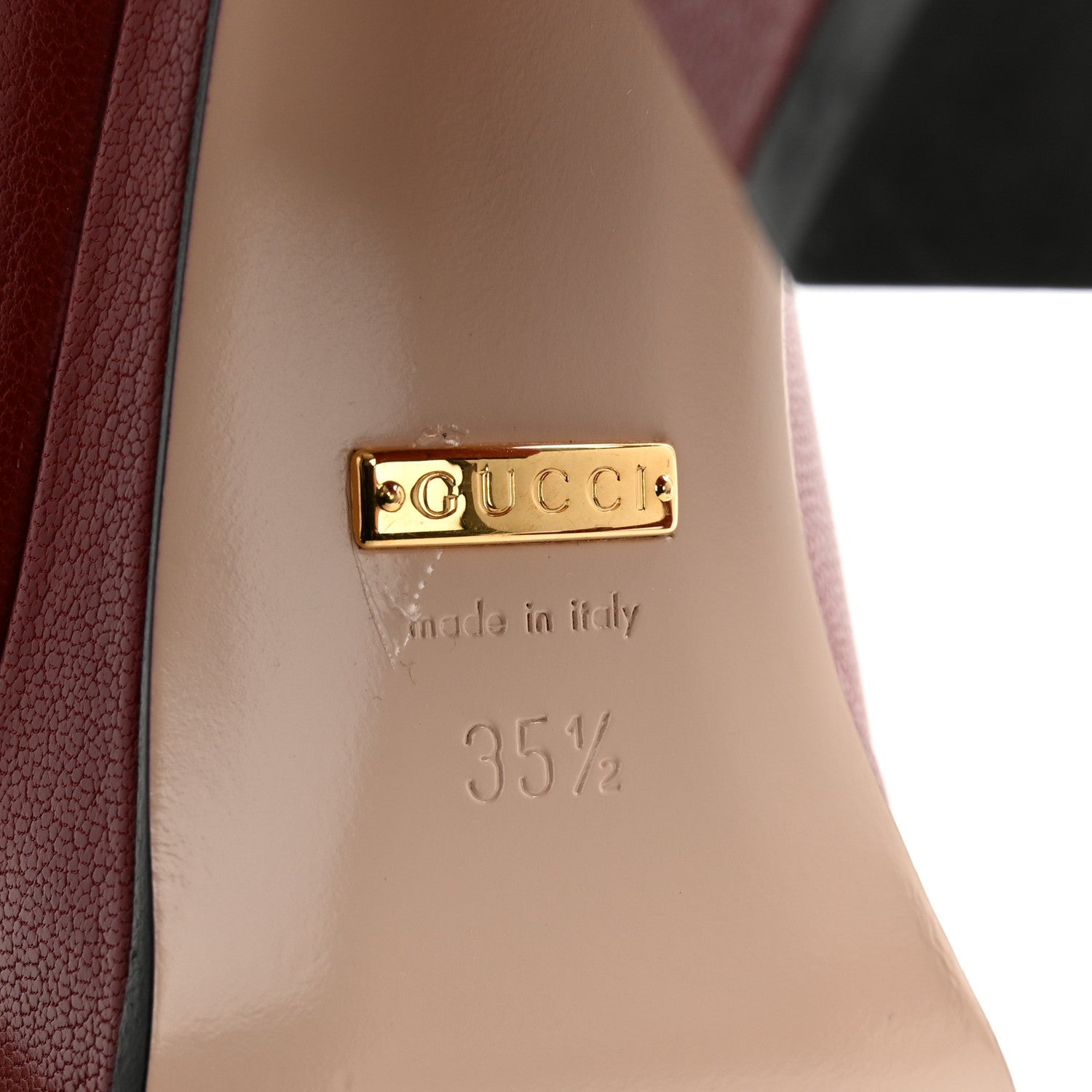 Goatskin Houdan Mid Heel Platform Loafers 35.5 Hibiscus Red