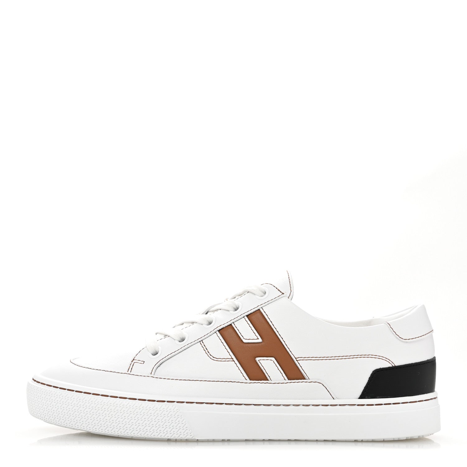 Calfskin Mens Deep Sneakers 39.5 White Naturel