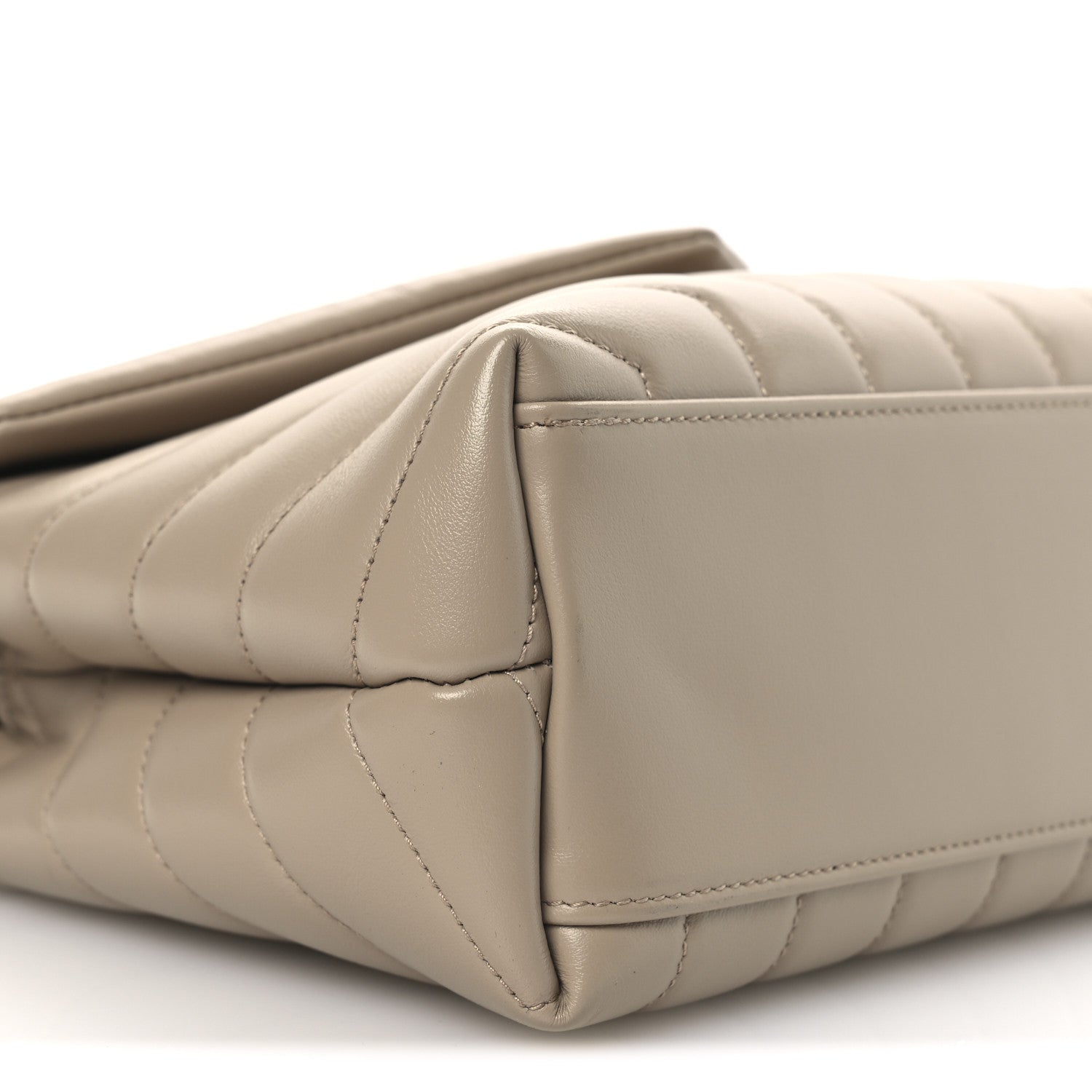 Calfskin Y Quilted Monogram Small Loulou Chain Satchel Dark Beige