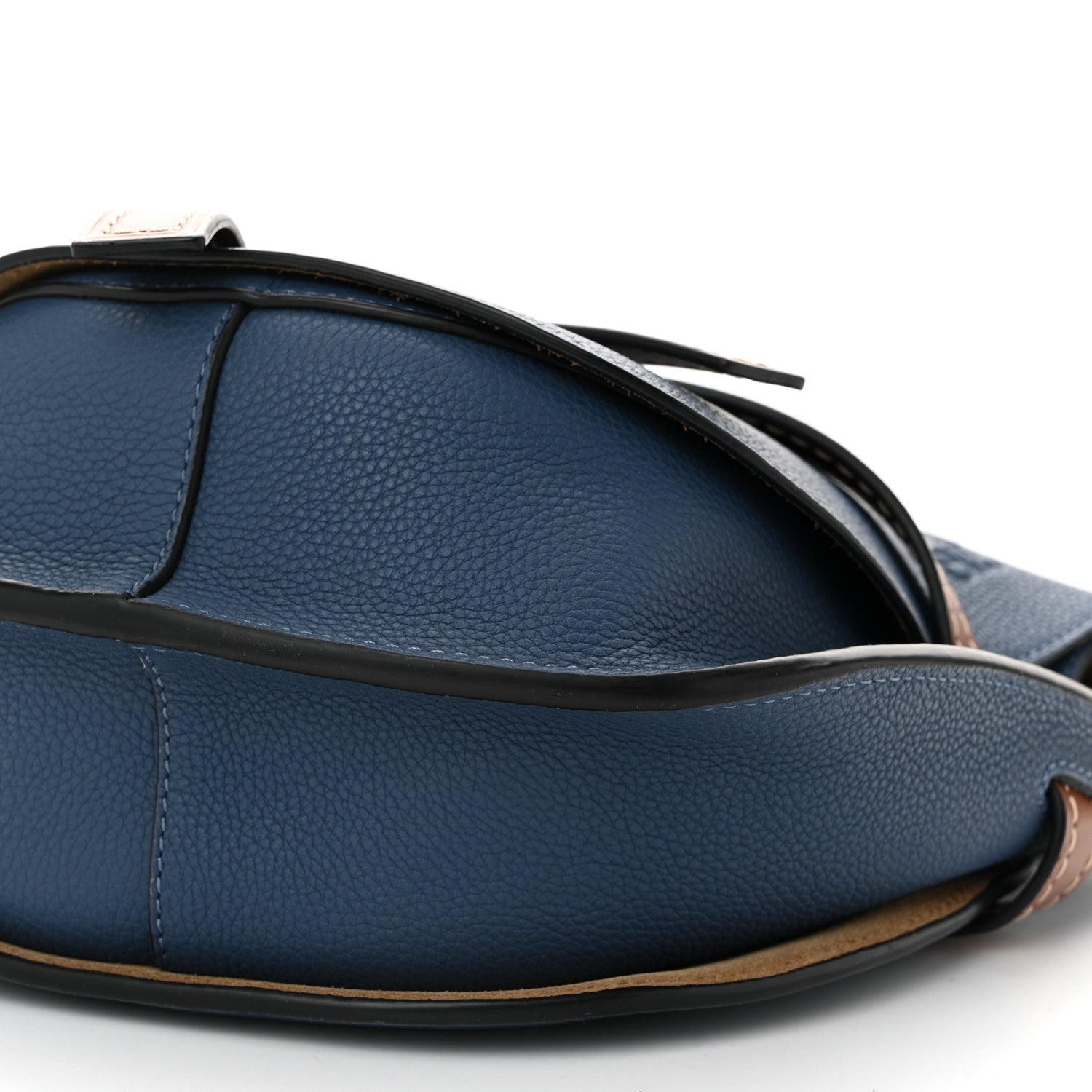 Grained Calfskin Small Gate Crossbody Bag Varsity Blue Pecan