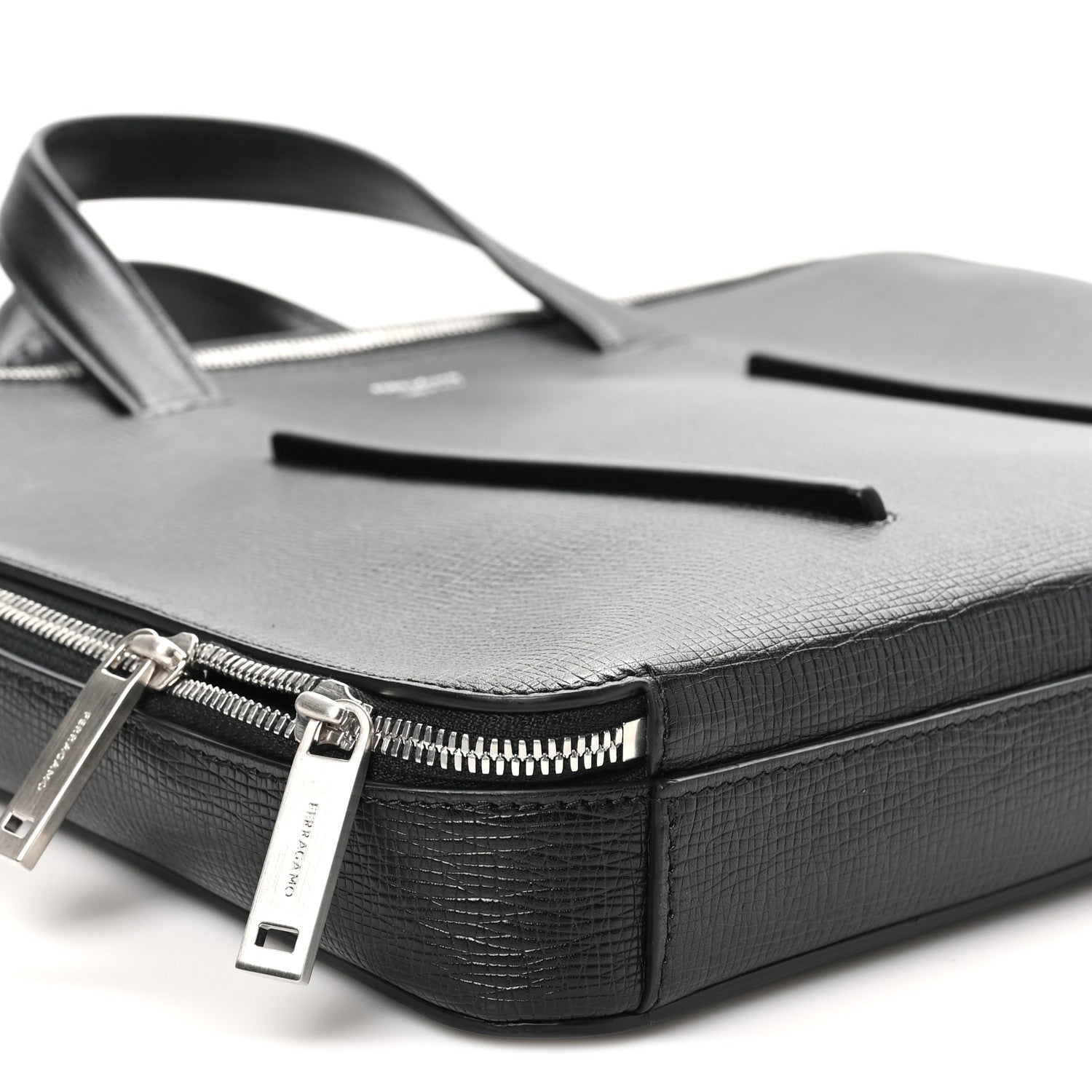 Hammered Calfskin New Revival Briefcase Black