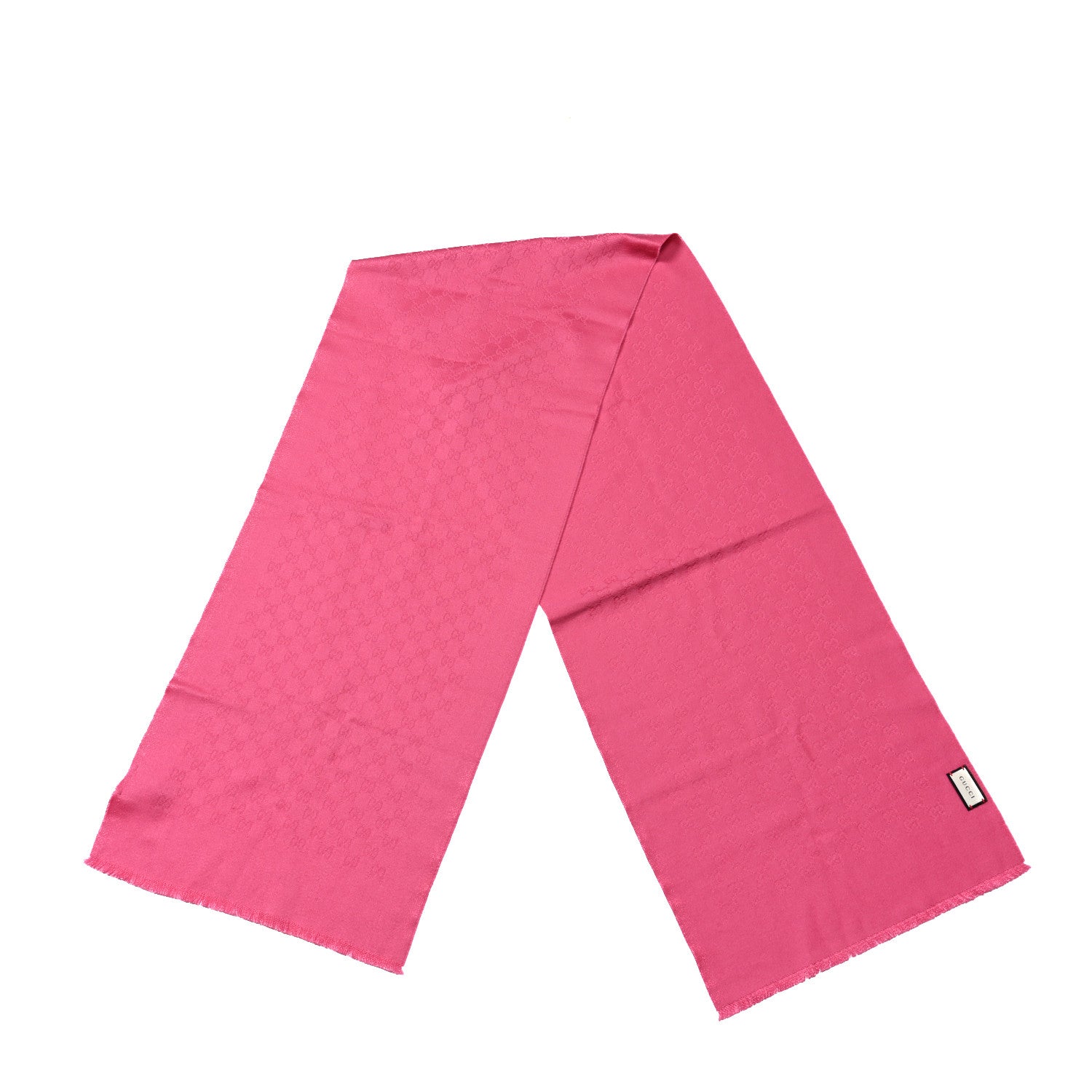 Cashmere GG Monogram Gem Lux Scarf Fuxia