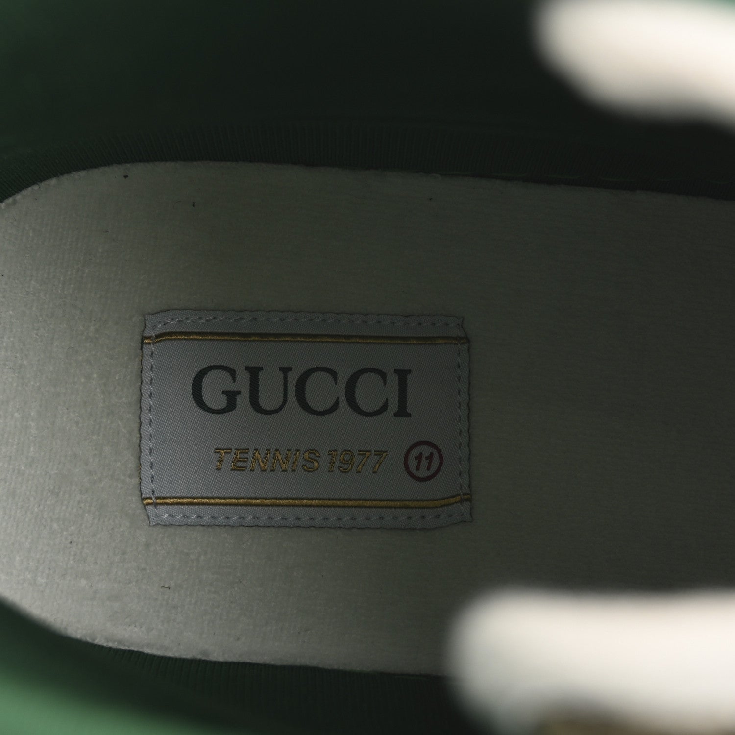 GG Monogram Web Mens 1977 Tennis High Top Sneakers 11 Beige Ebony Mystic White