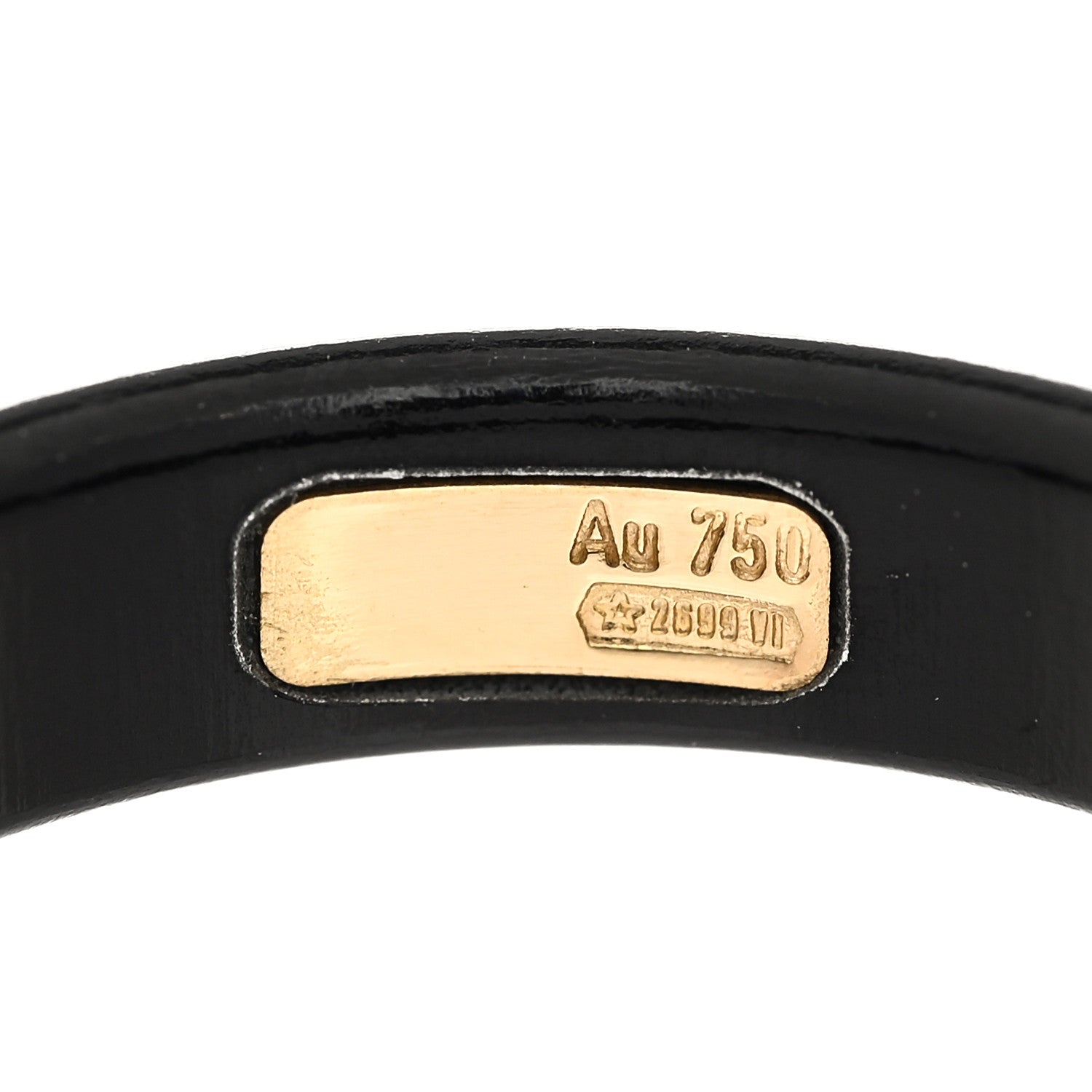 18K Yellow Gold Synthetic Corundum Icon Ring 53 6.25 Black