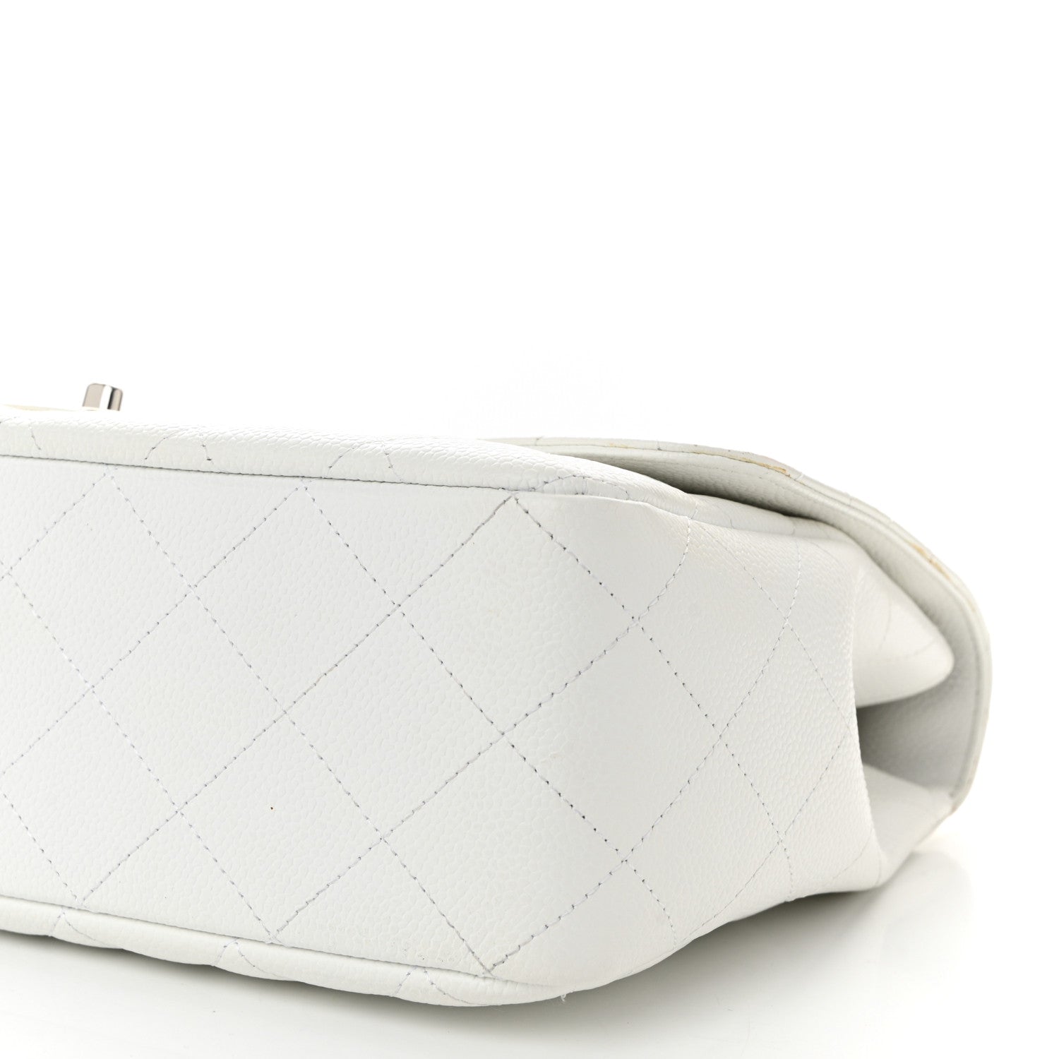 Caviar Quilted Jumbo Single Flap White