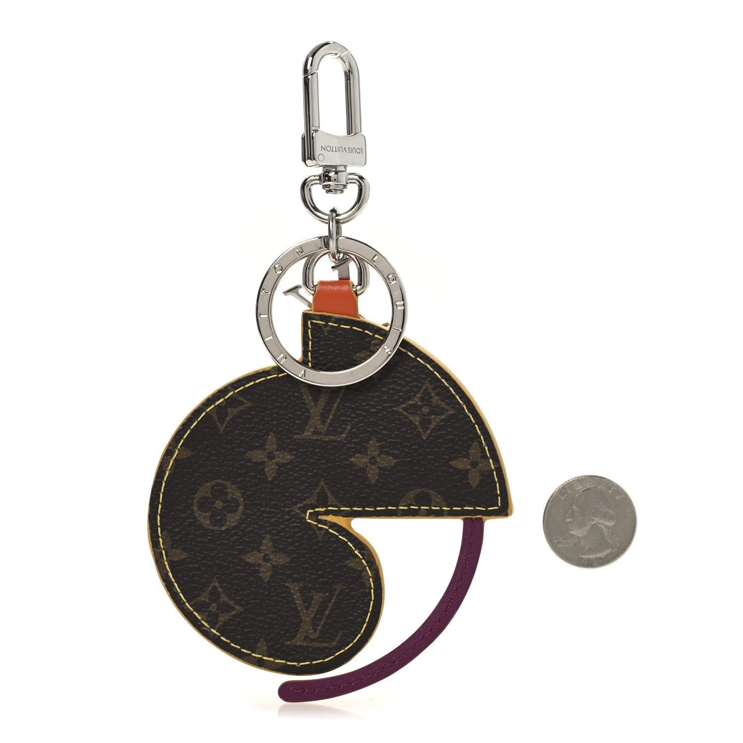 Calfskin Monogram LV Chameleon Bag Charm Key Holder  Multicolor