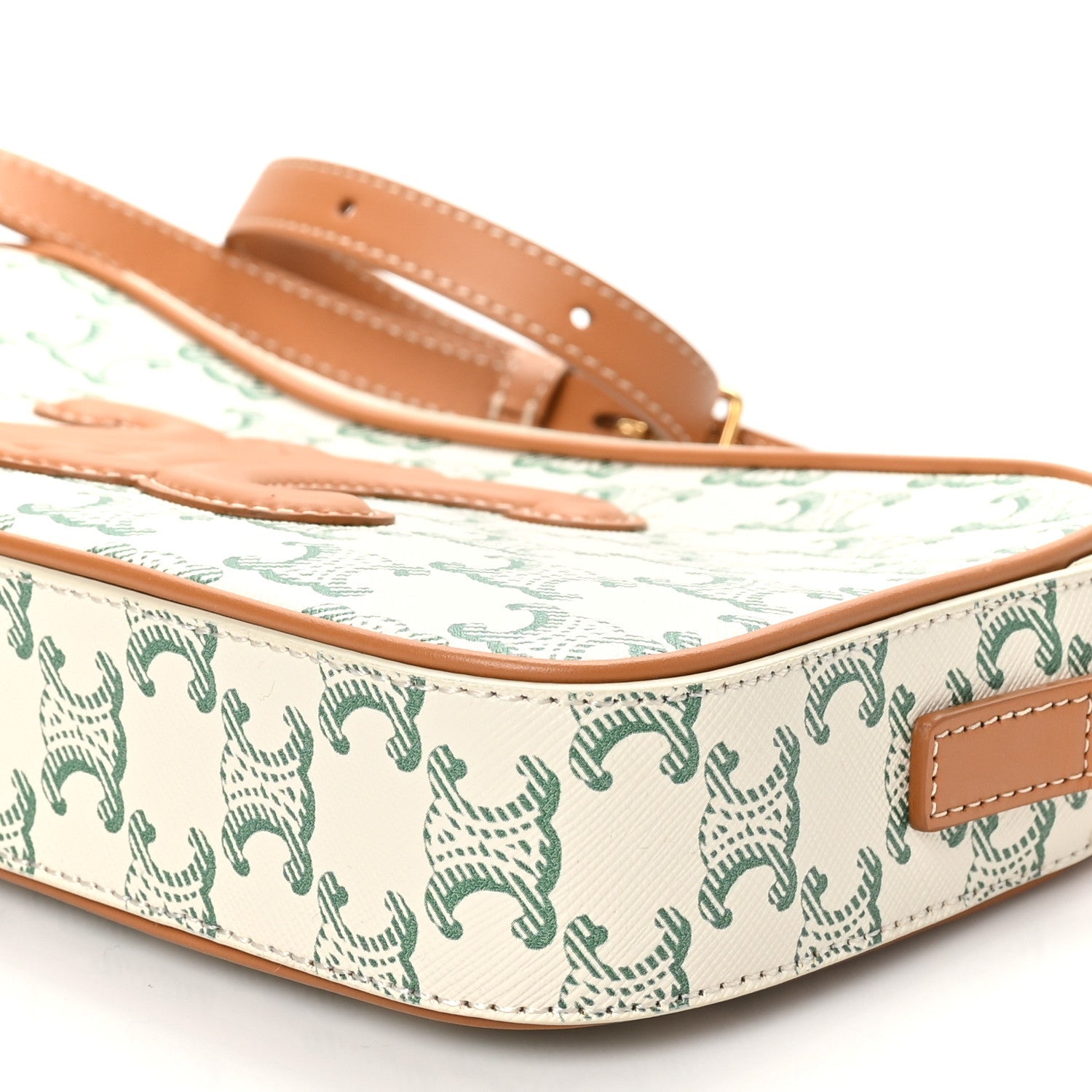 Triomphe Canvas Calfskin Camera Shoulder Bag Green