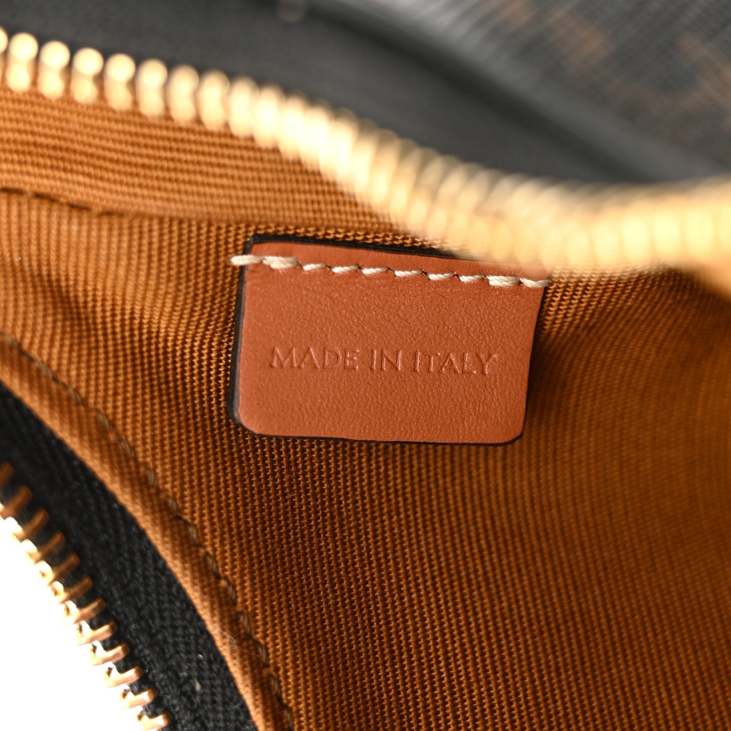 Canvas Calfskin Mini Ava Triomphe Shoulder Bag Tan