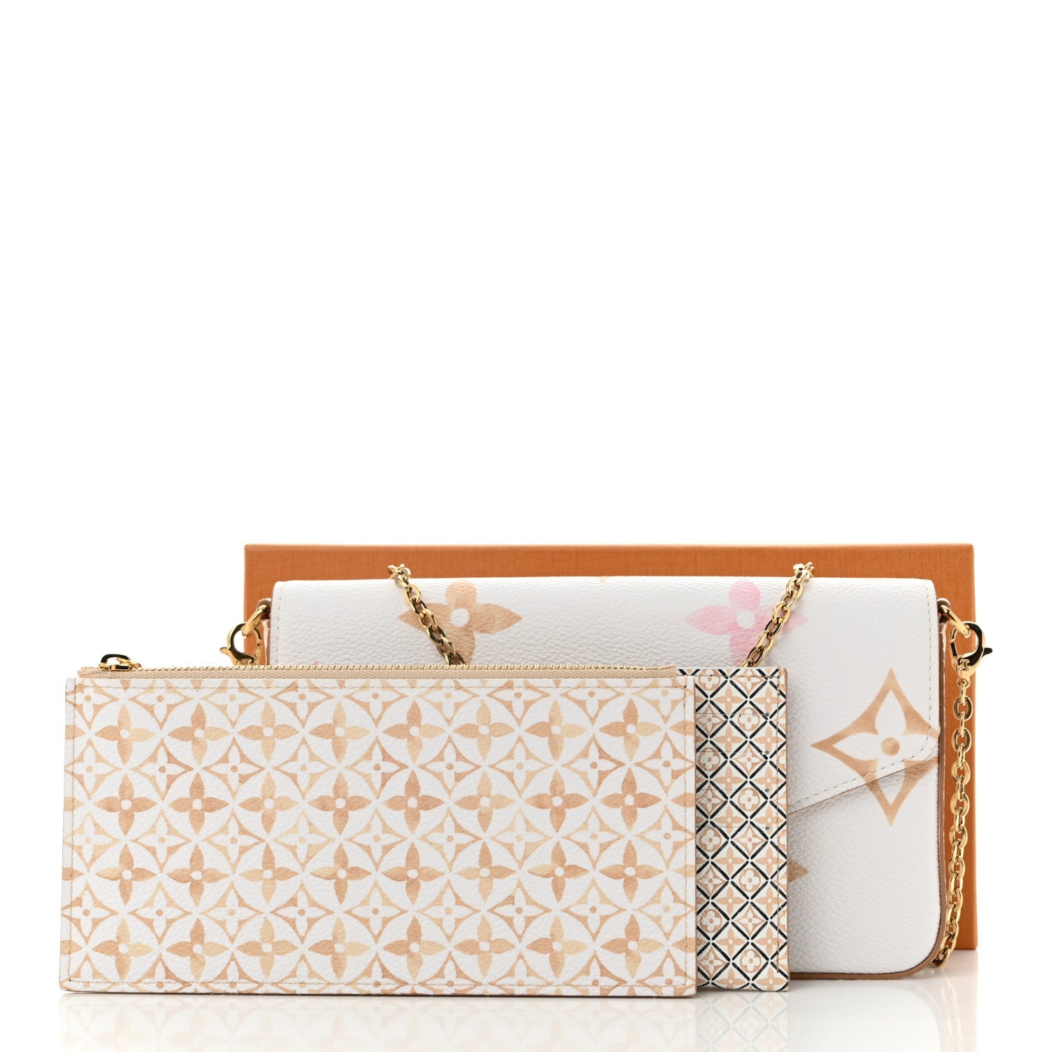 Monogram Giant By The Pool 2.0 Felicie Pochette Chain Wallet Beige