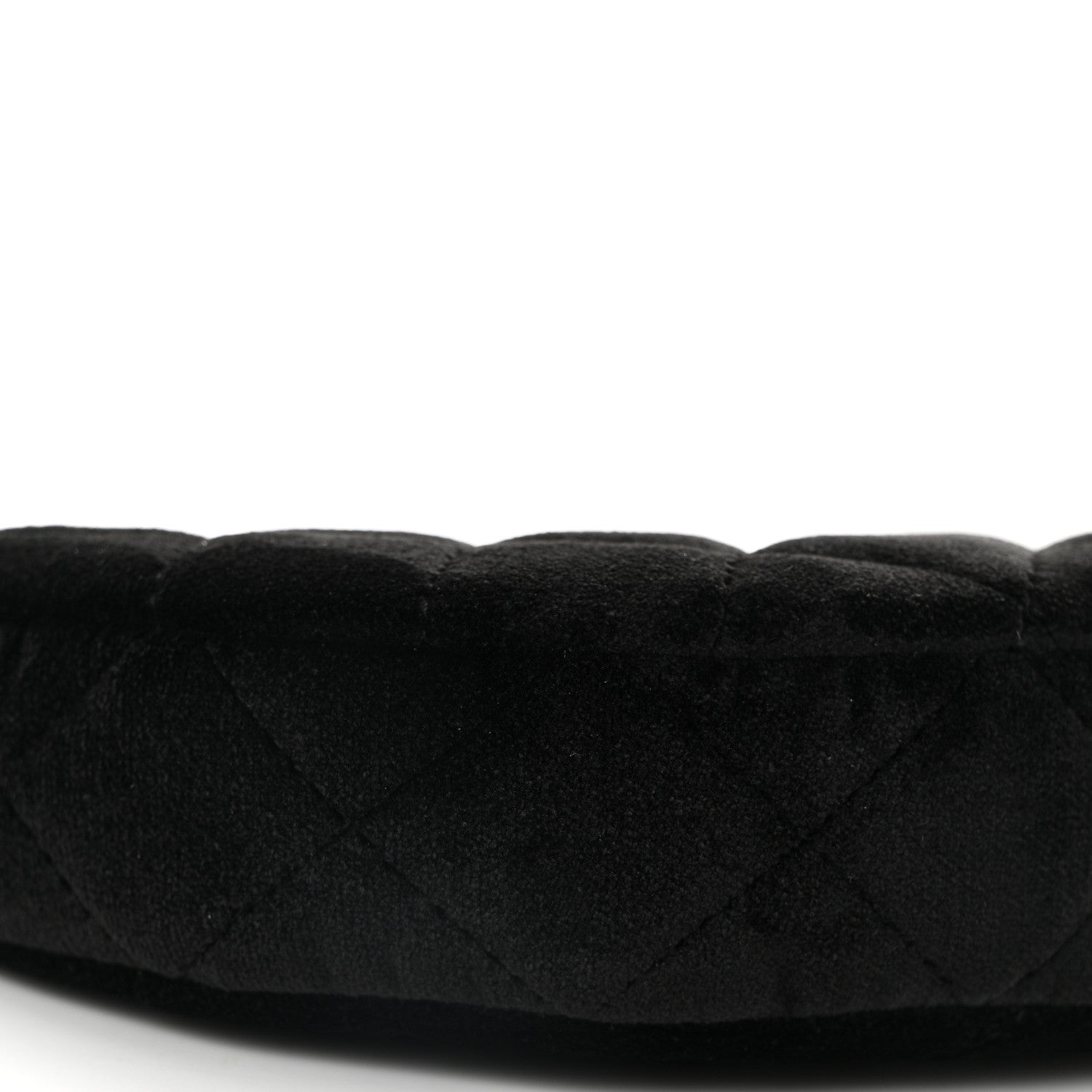 Velvet Crystal Quilted Chain Hobo Black