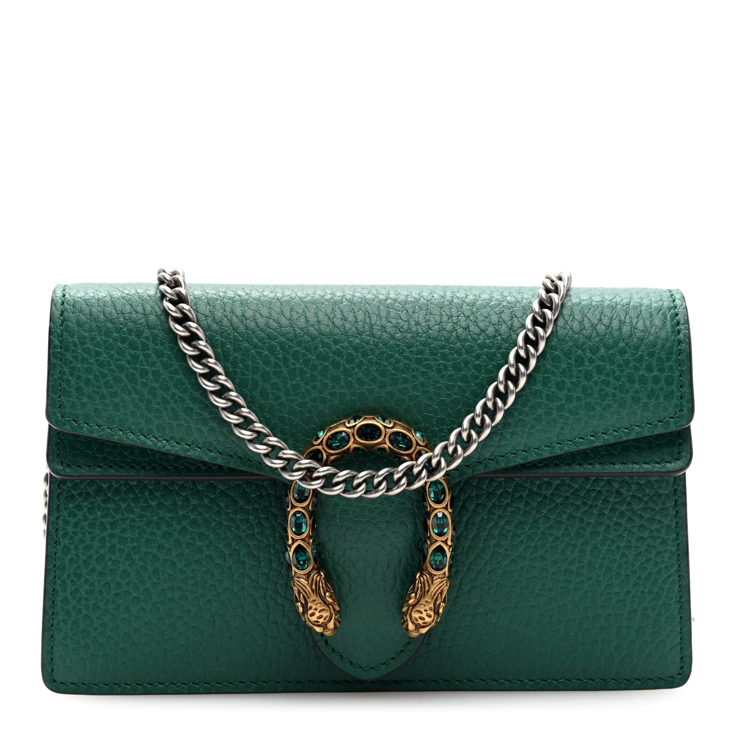 Dollar Calfskin Crystal Super Mini Dionysus Shoulder Bag Emerald