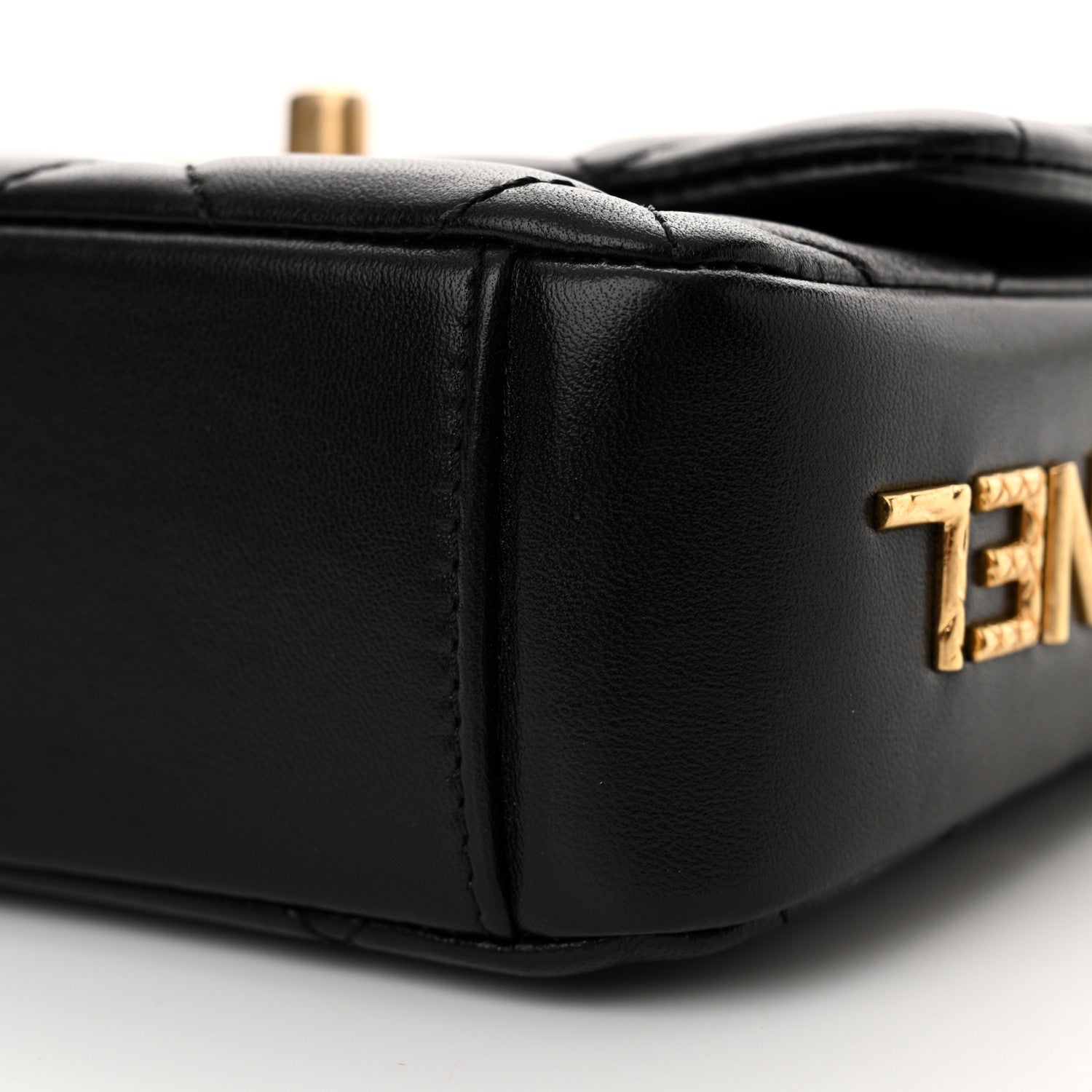 Lambskin Quilted Mini Side Note Flap Black