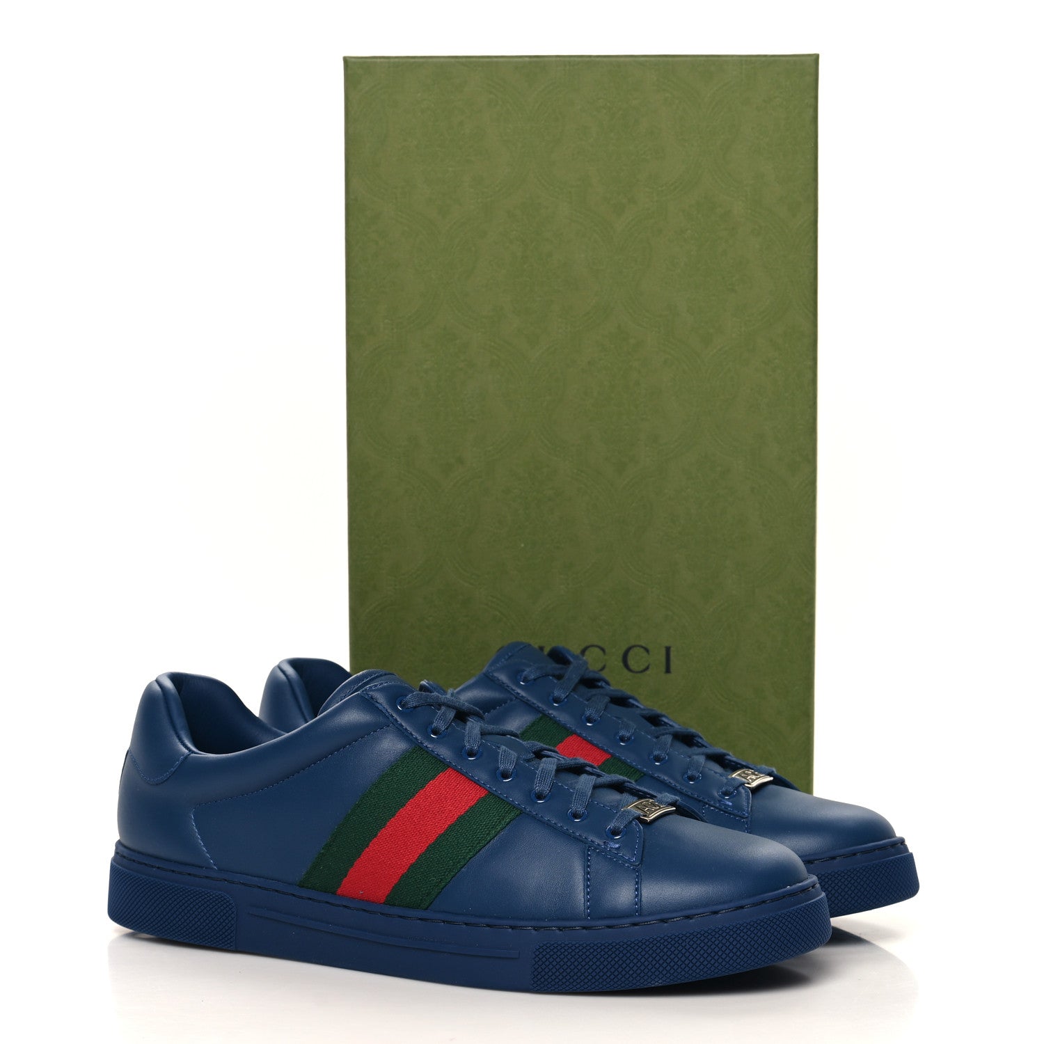 Ultralight Plume Calfskin Web Mens New Ace Sneakers 9 Royale