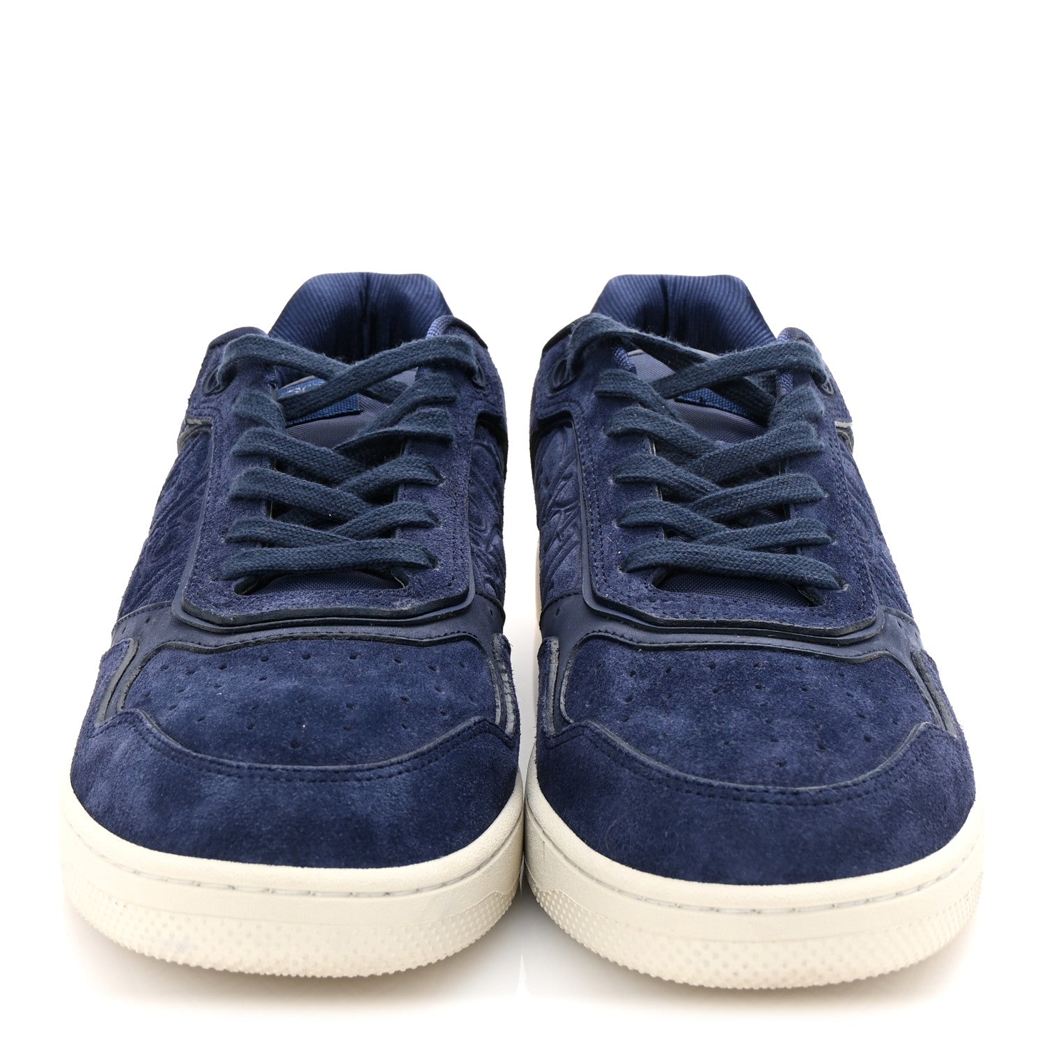 Suede Calfskin Oblique Mens B27 Uptown Low Top Sneaker 43 Navy Blue