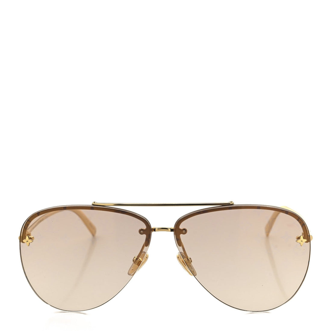 Metal Monogram LV Pilot Light Sunglasses Z1913U Gold Gradiant Brown