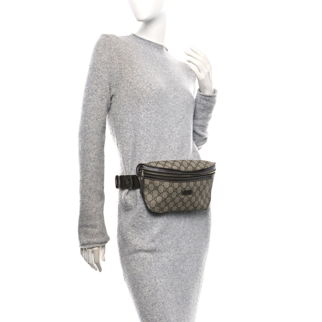 GG Supreme Monogram Belt Bag Dark Brown