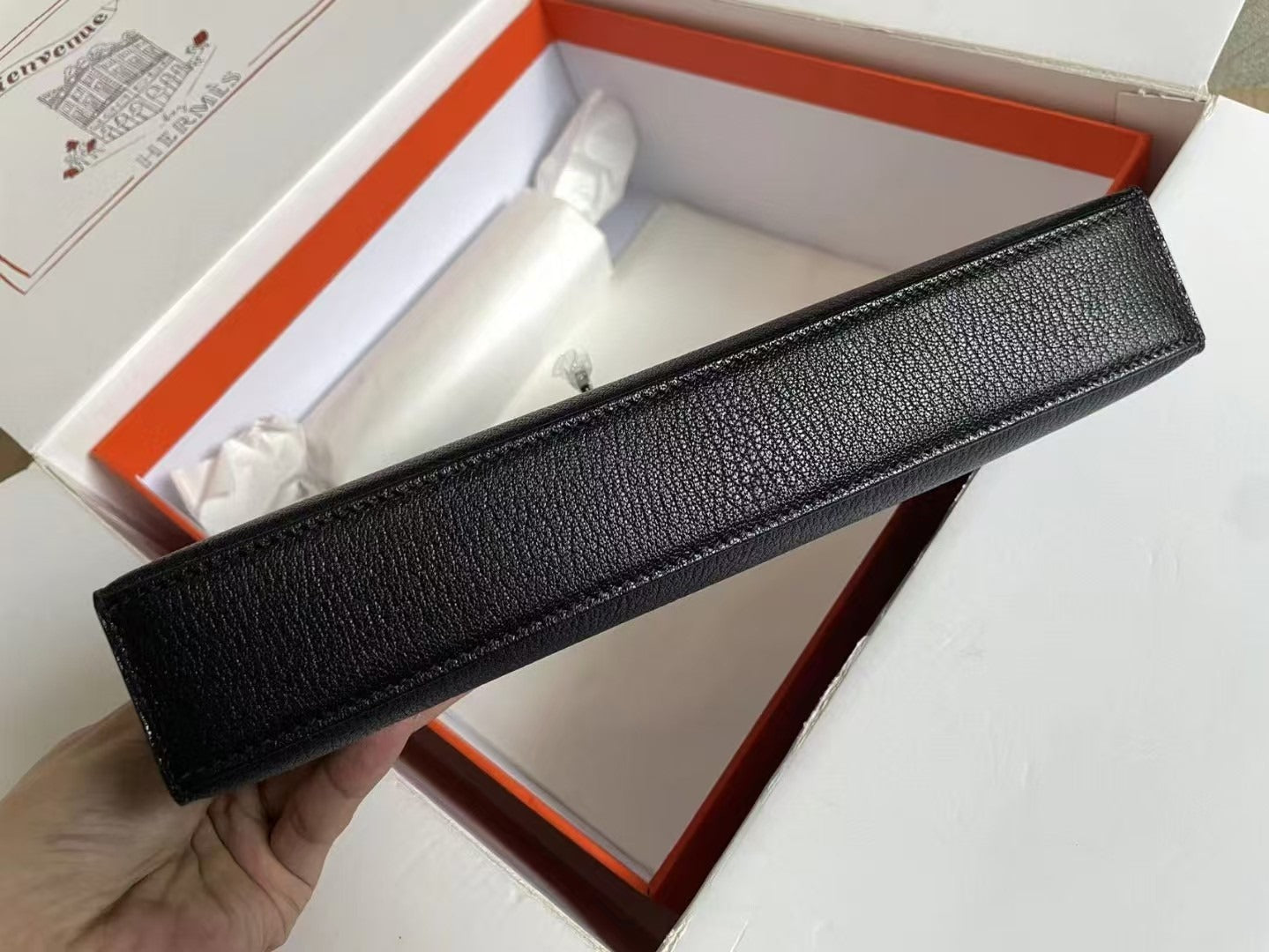 Hm Kelly Pochette To Go 27 Black Epsom Leather