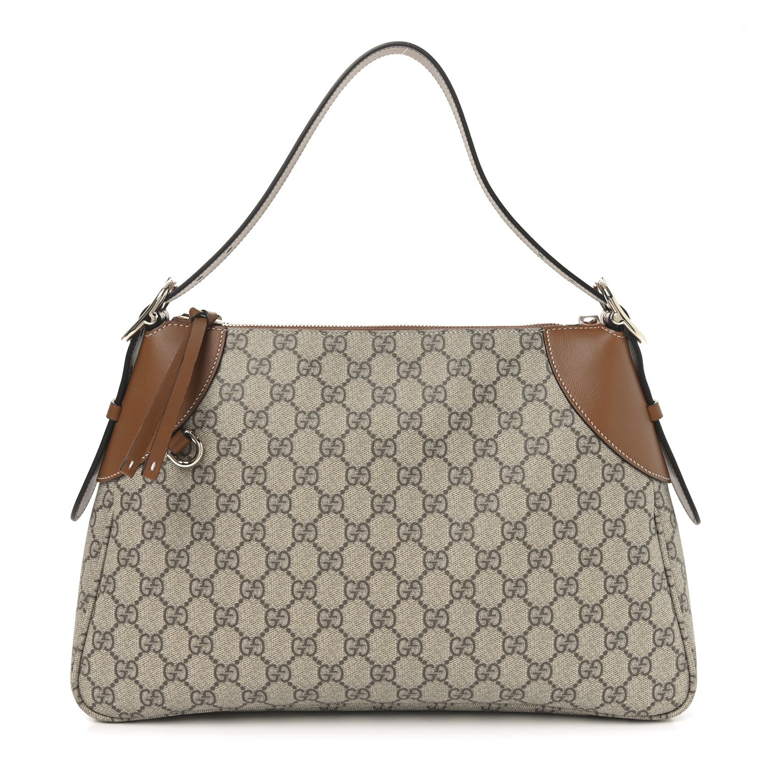 GG Supreme Monogram Emblem Medium Shoulder Bag Beige Ebony Sundial