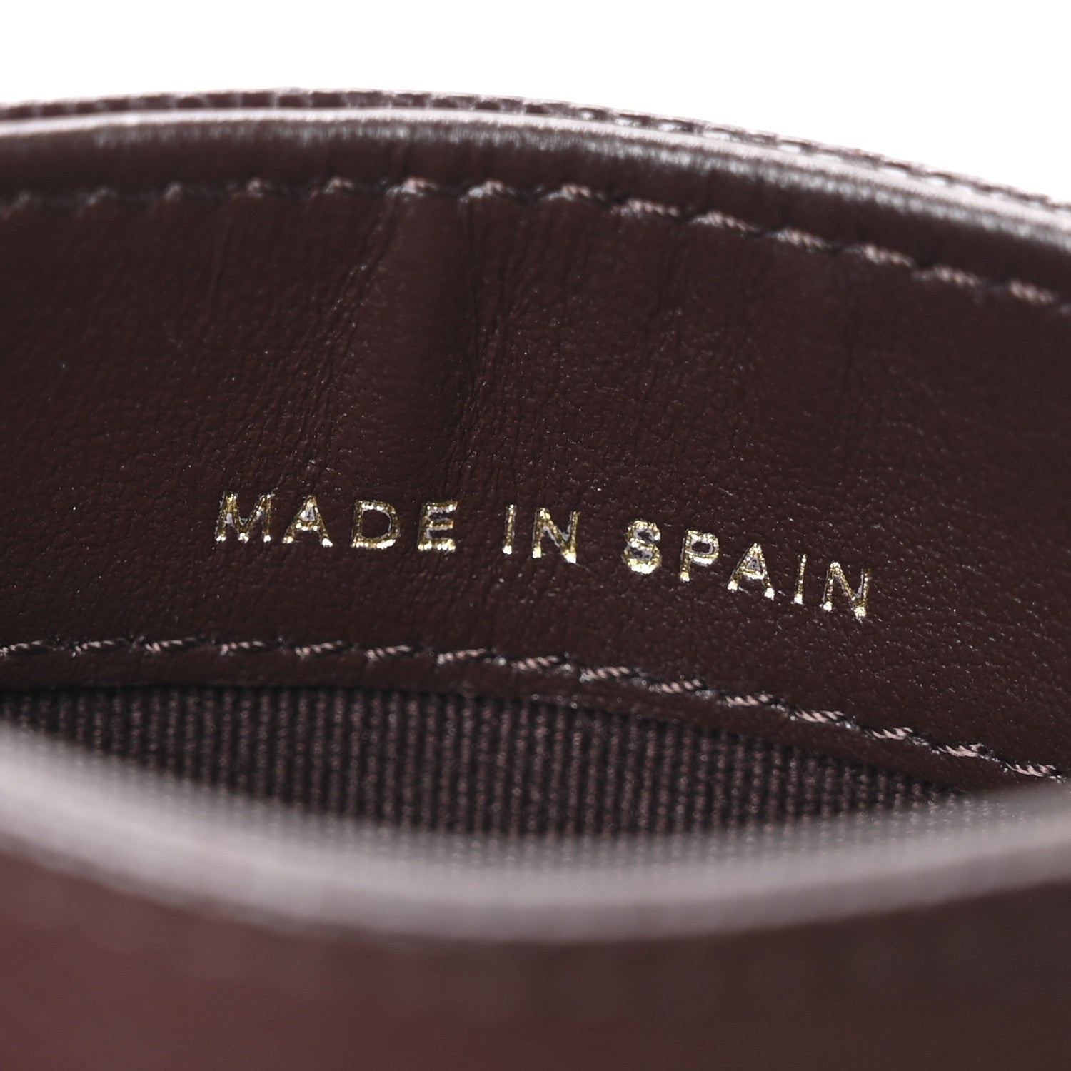 Caviar Quilted Card Holder Dark Brown