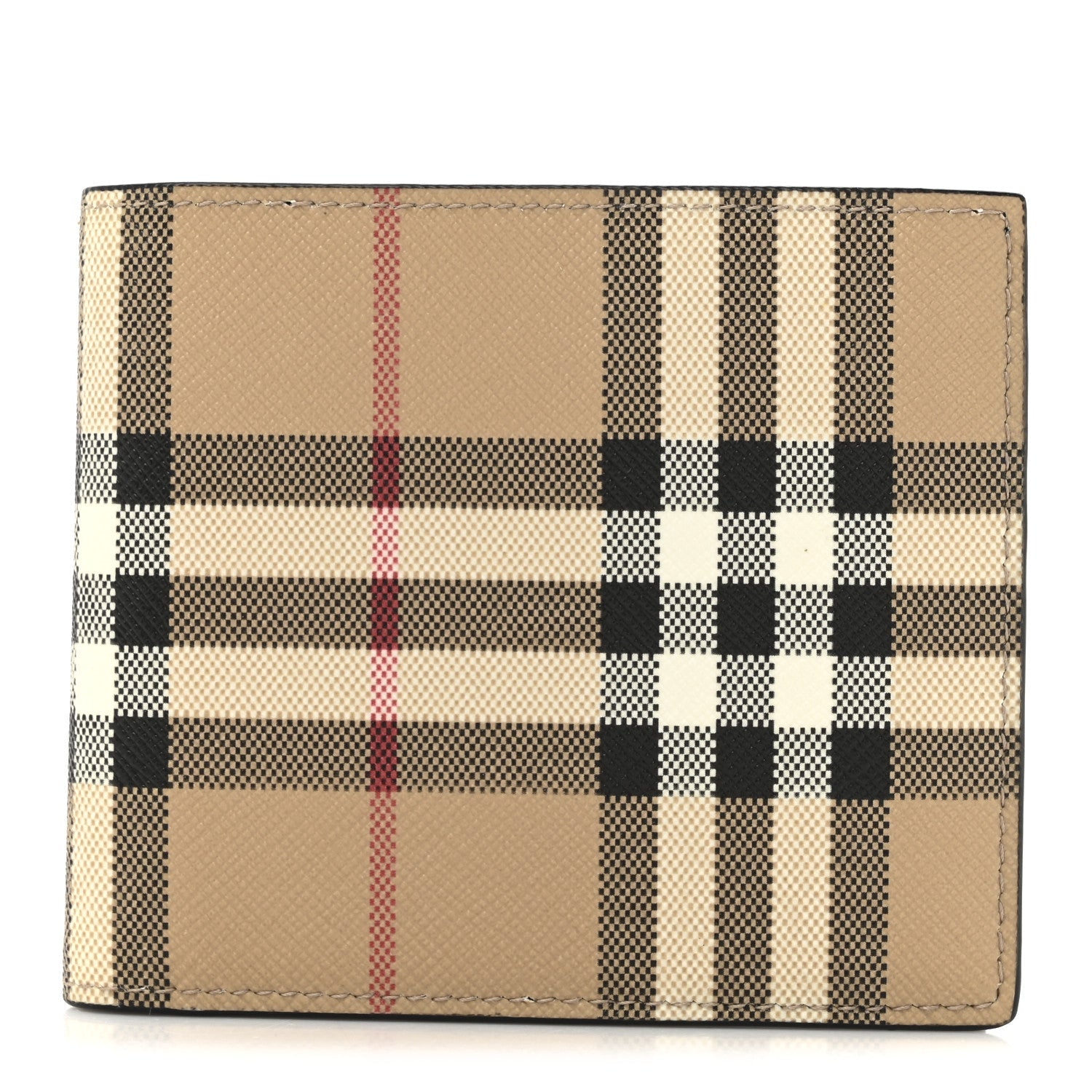 E-Canvas Vintage Check Bi-Fold Wallet Archive Beige