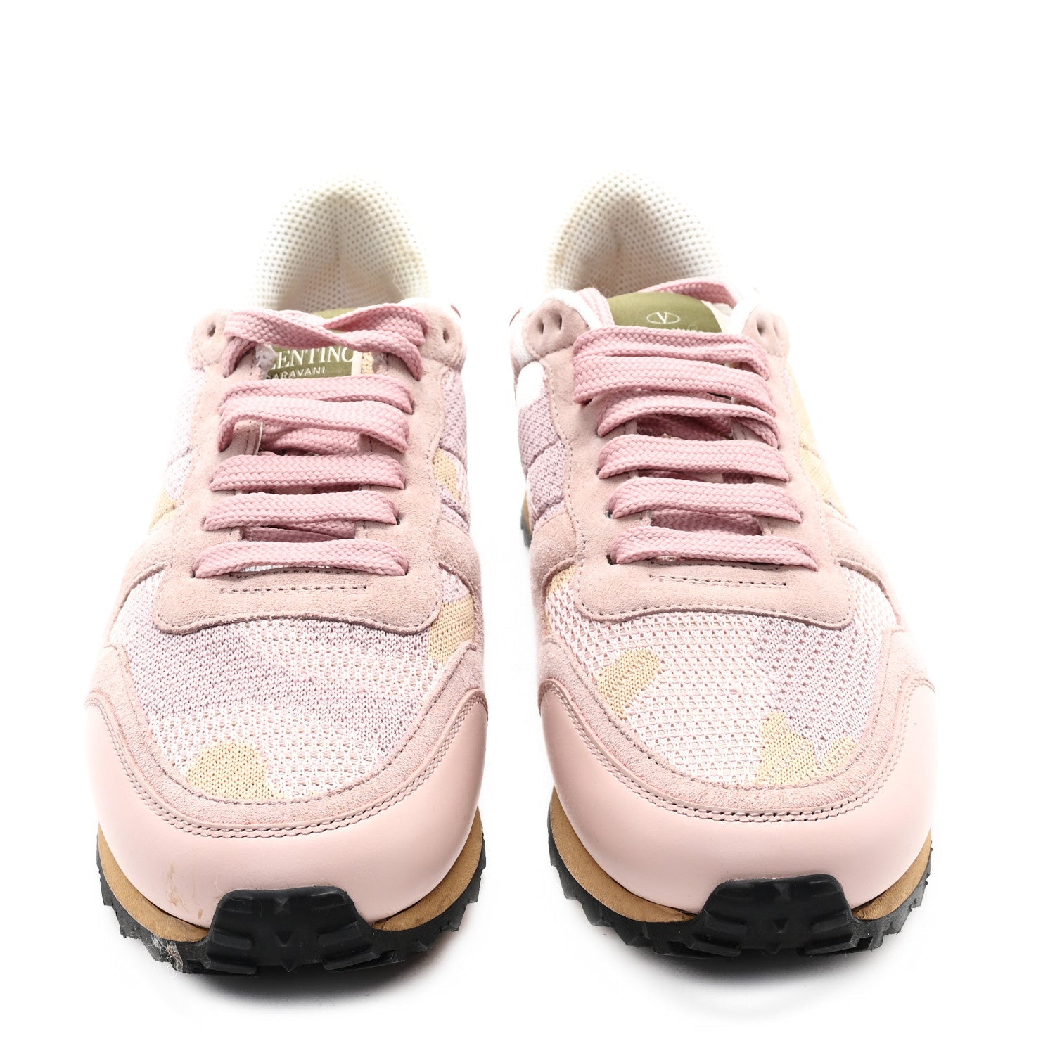 Mesh Fabric Suede Camouflage Womens Rockrunner Sneakers 37.5 Multicolor